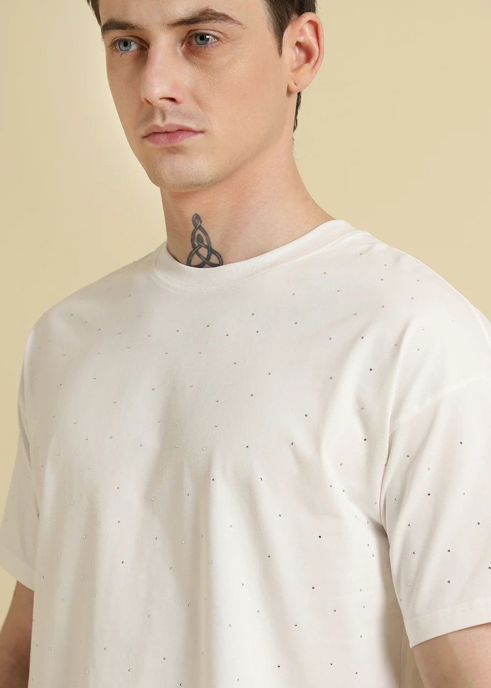 Stud White Oversized T-shirt - Image 2