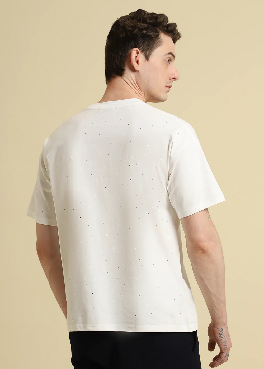 Stud White Oversized T-shirt - Image 4