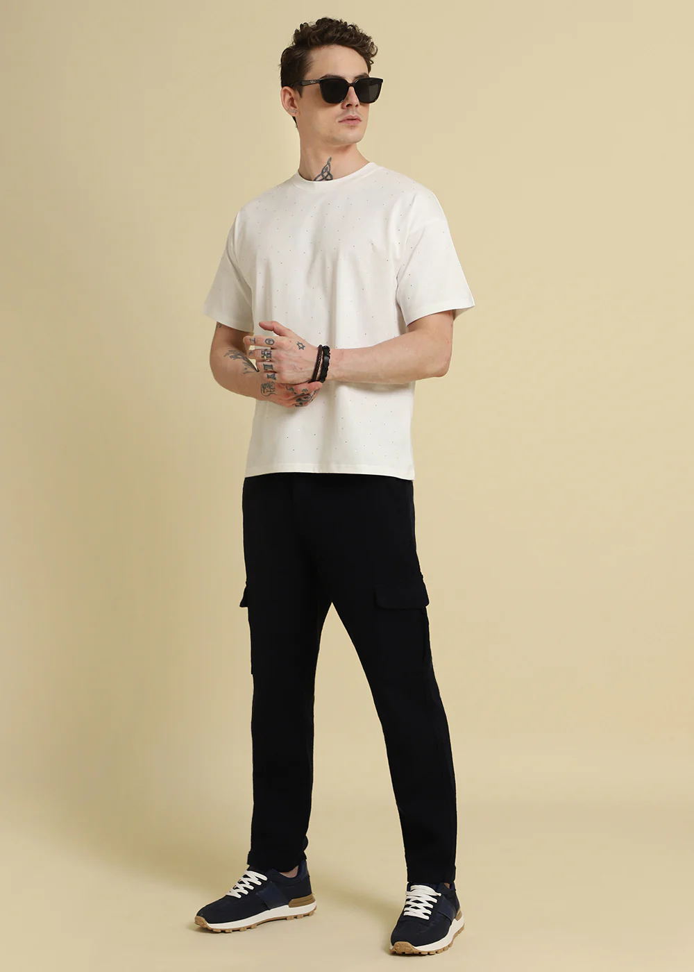 Stud White Oversized T-shirt - Image 6