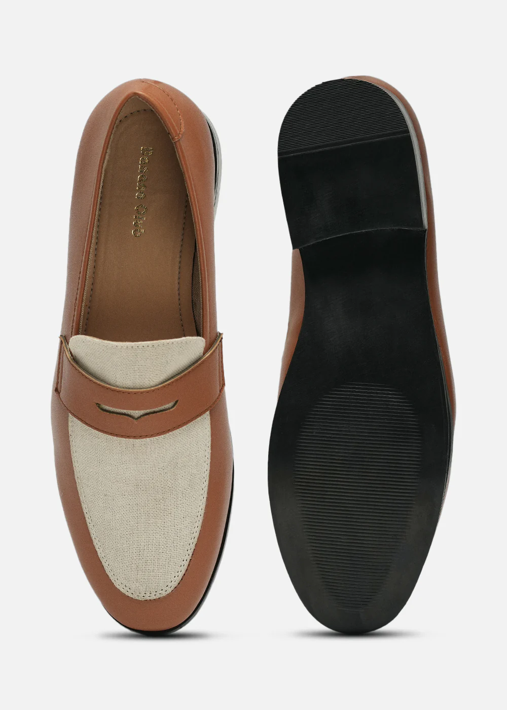 Tan & Beige Dual-Tone Loafers - Image 5