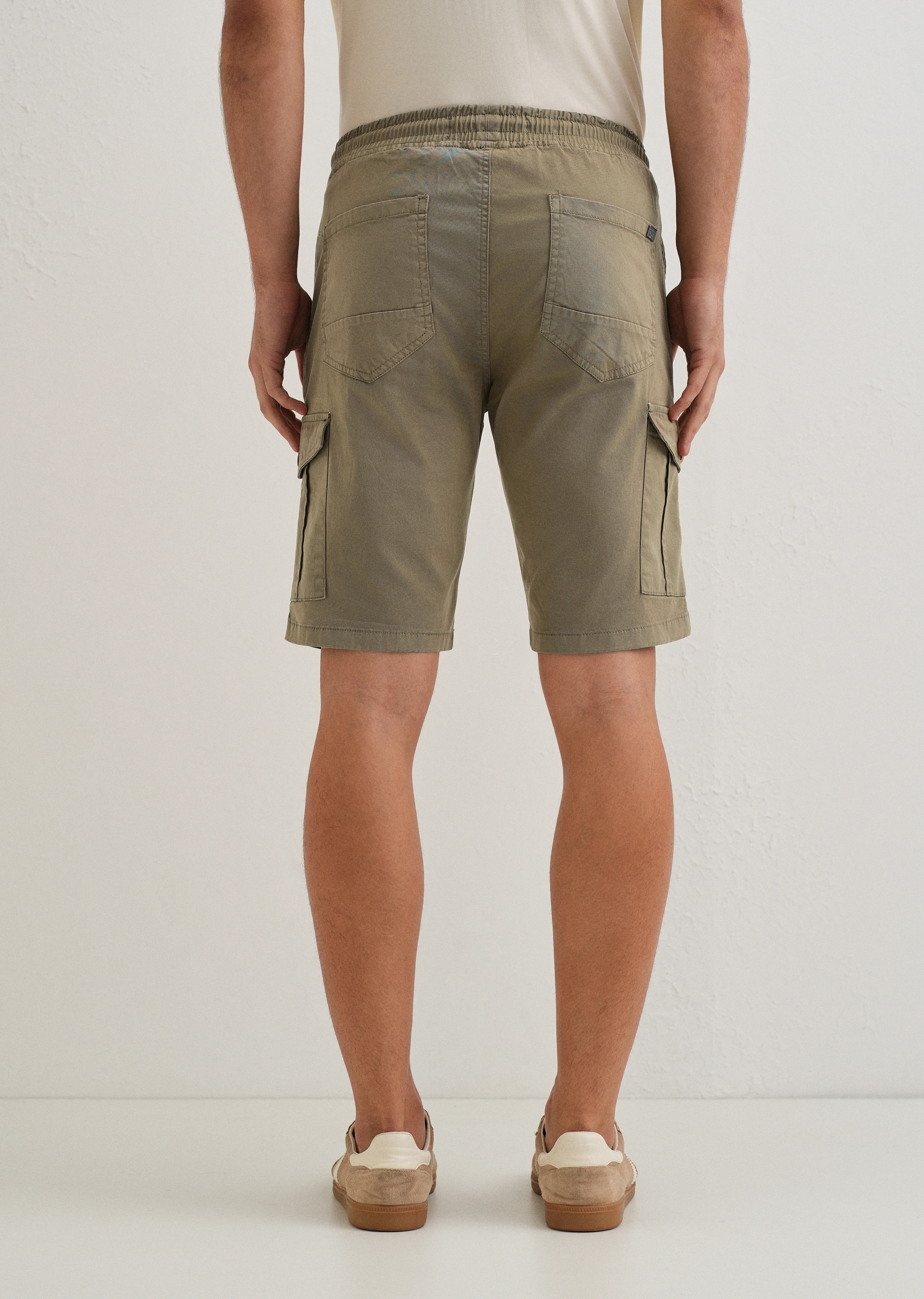 Tan Brown Cotton Cargo shorts - Image 2
