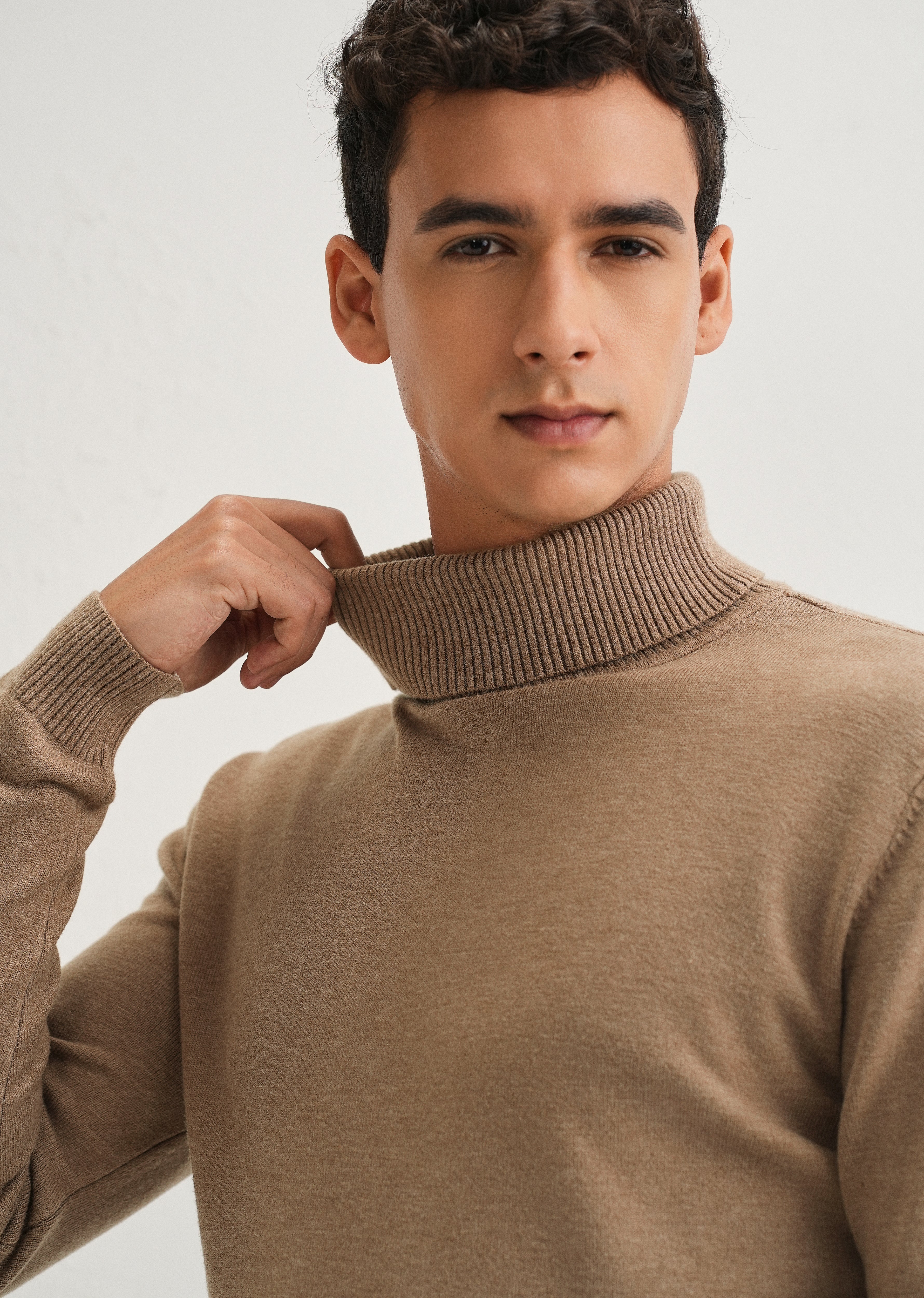 Tan Brown Turtle-Neck Sweater - Image 5