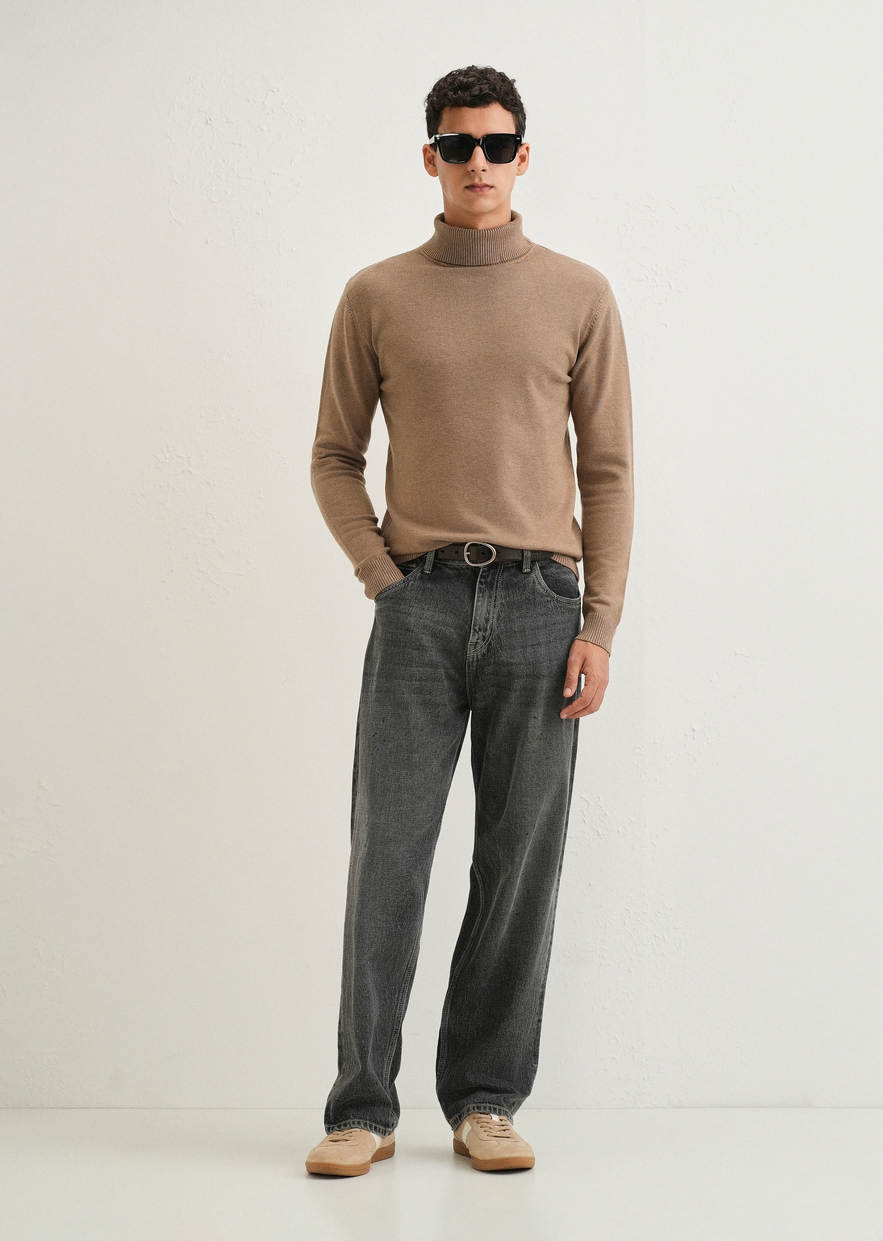Tan Brown Turtle-Neck Sweater - Image 6