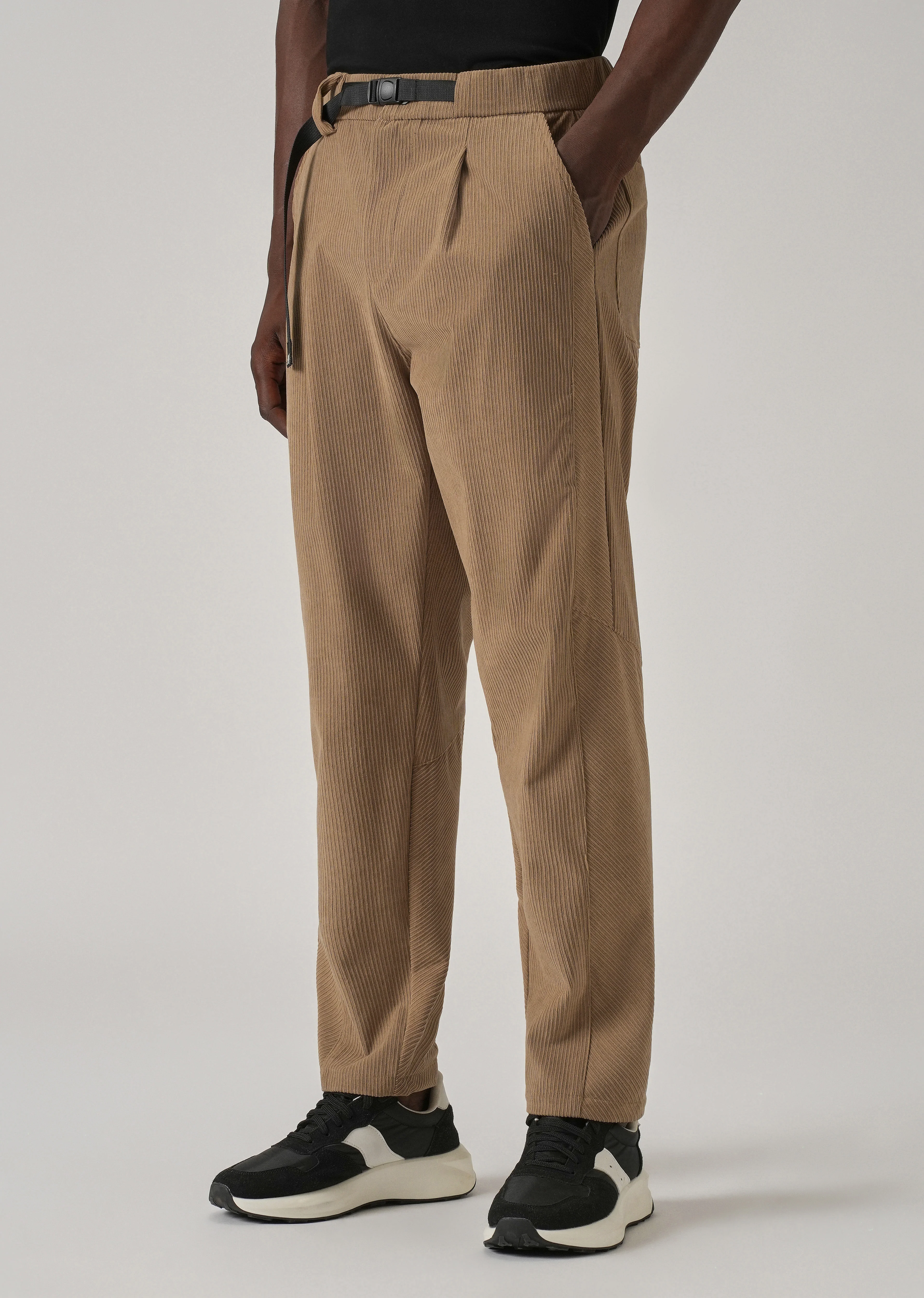 Tan Corduroy Belted Pant - Image 4