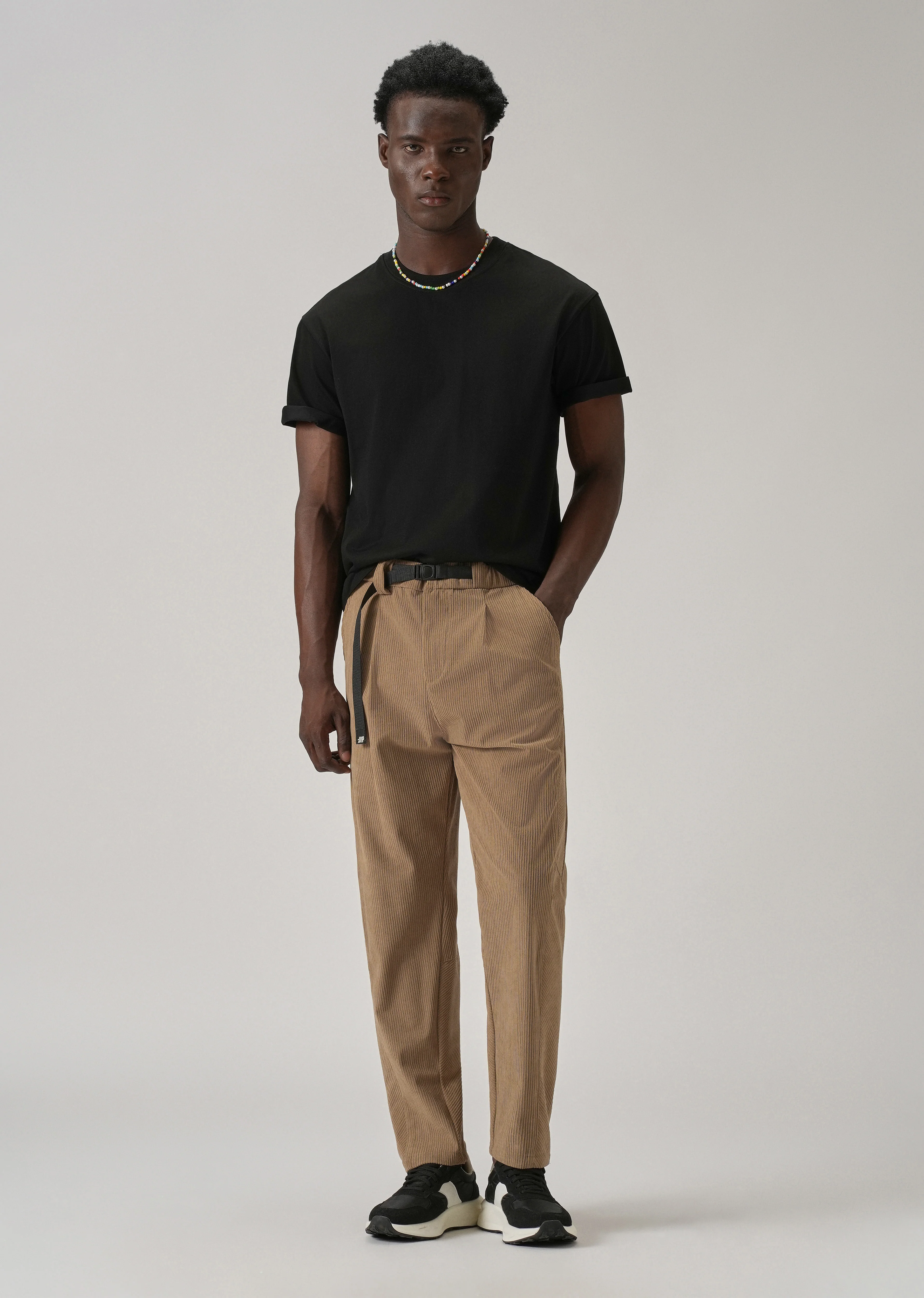 Tan Corduroy Belted Pant - Image 6