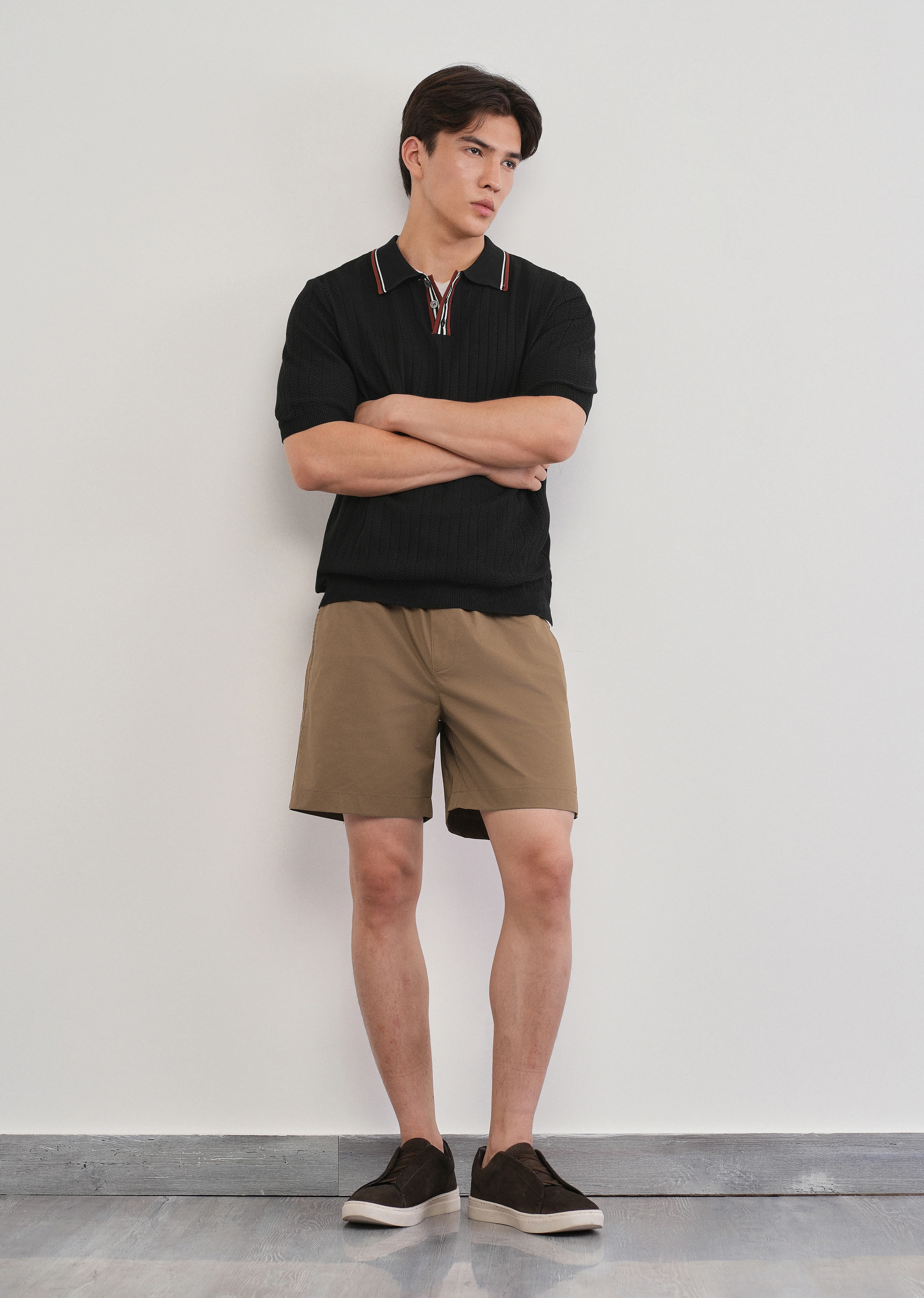 Tan Drawstring Cotton Shorts - Image 7