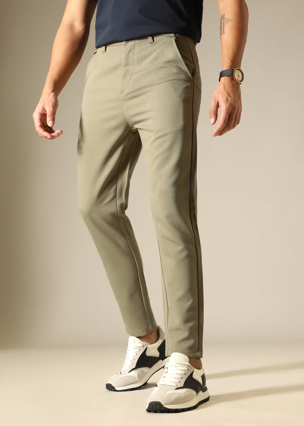 Tan Green Regular Fit Trouser - Image 5