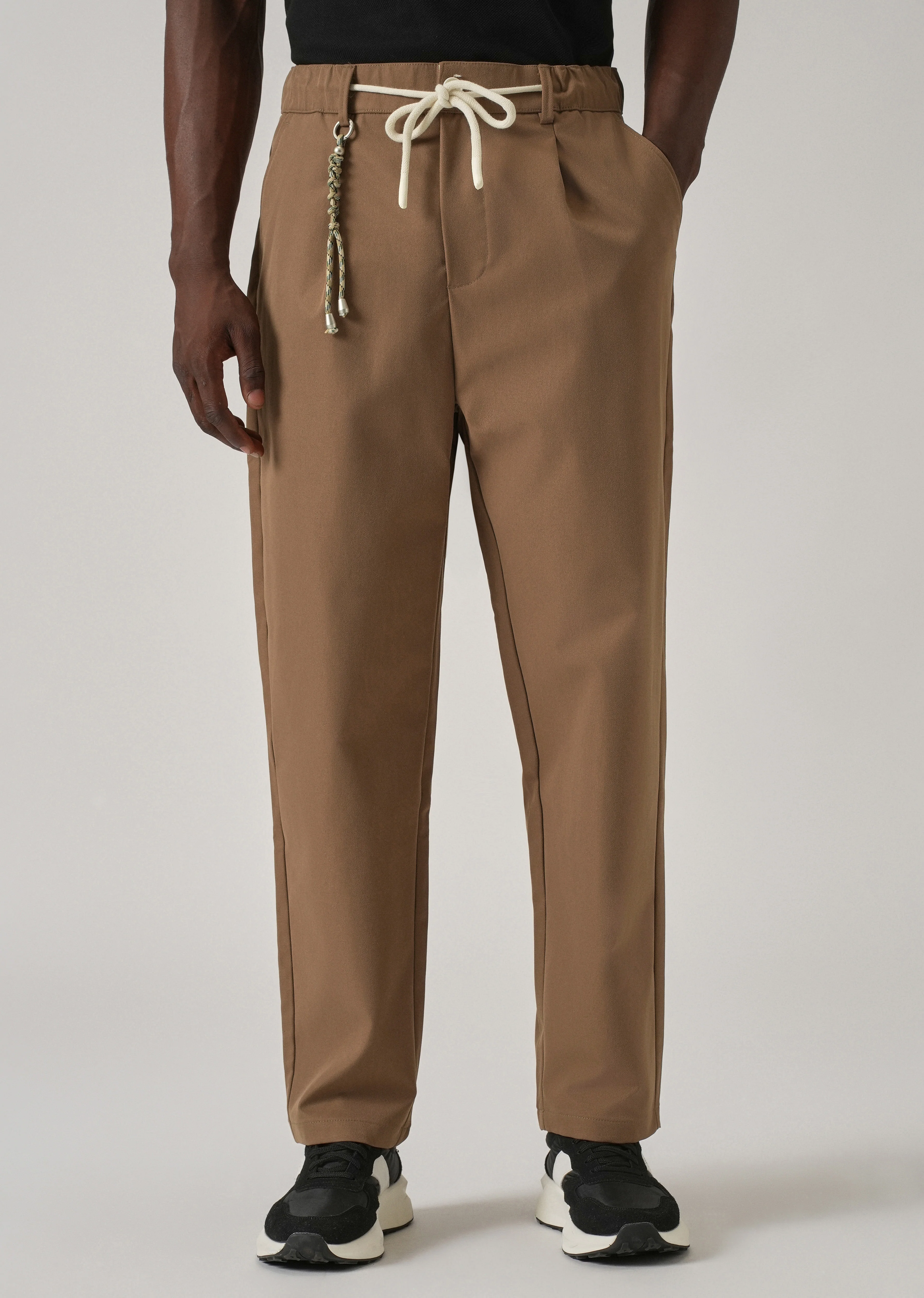 Tan Pleated Drawstring Pant - Image 7