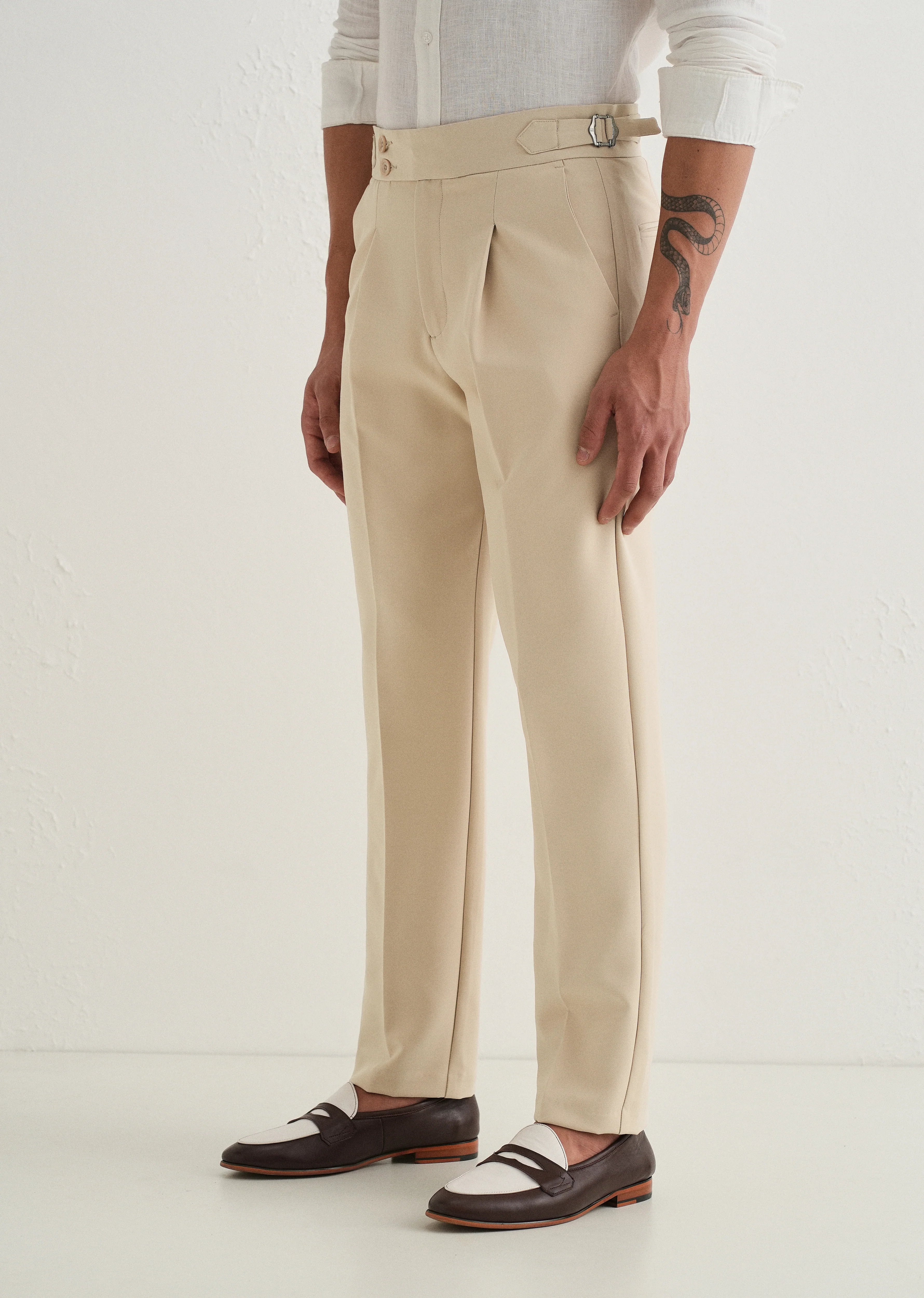 Tan Pleated Gurkha Pant - Image 5