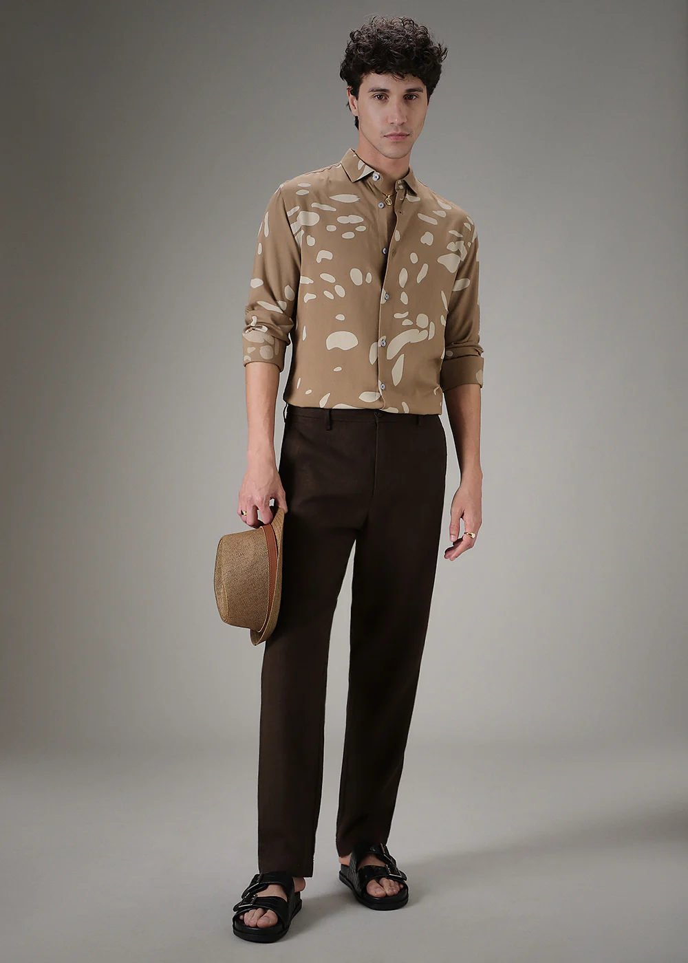 Tan Printed Shirt - Image 6