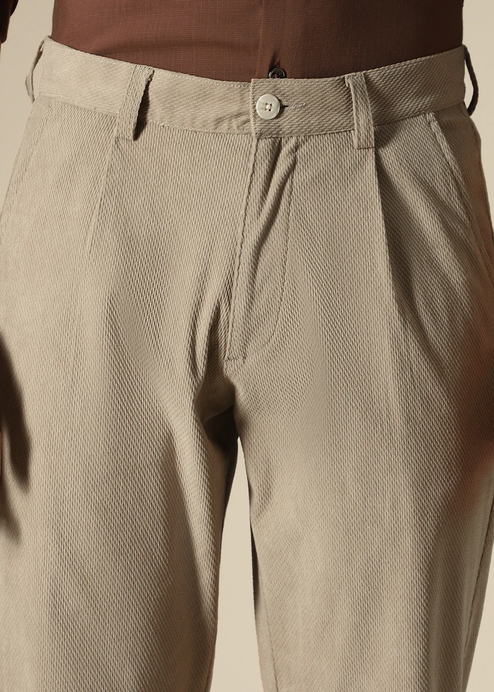Tan Textured Corduroy Pant - Image 2