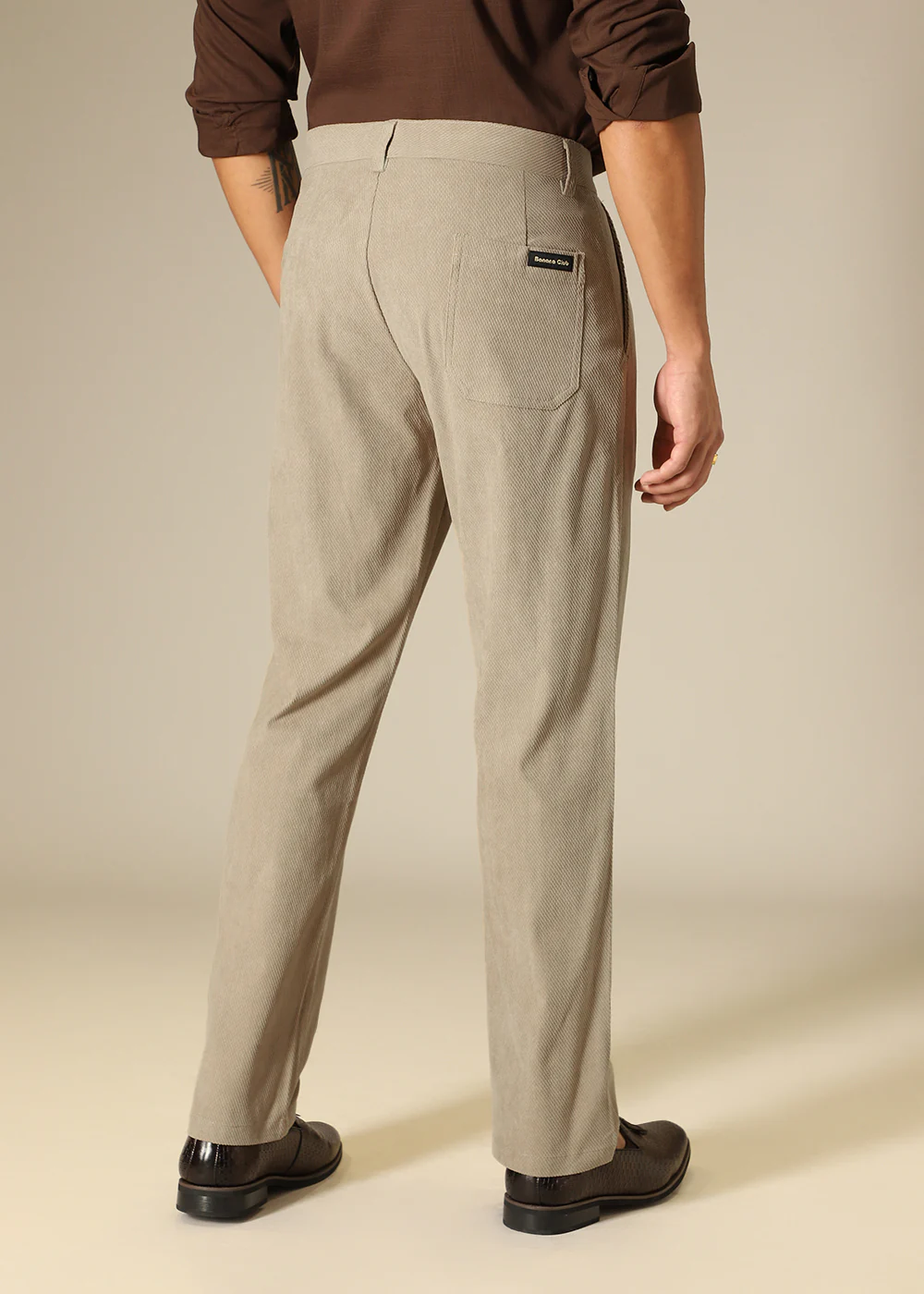 Tan Textured Corduroy Pant - Image 4