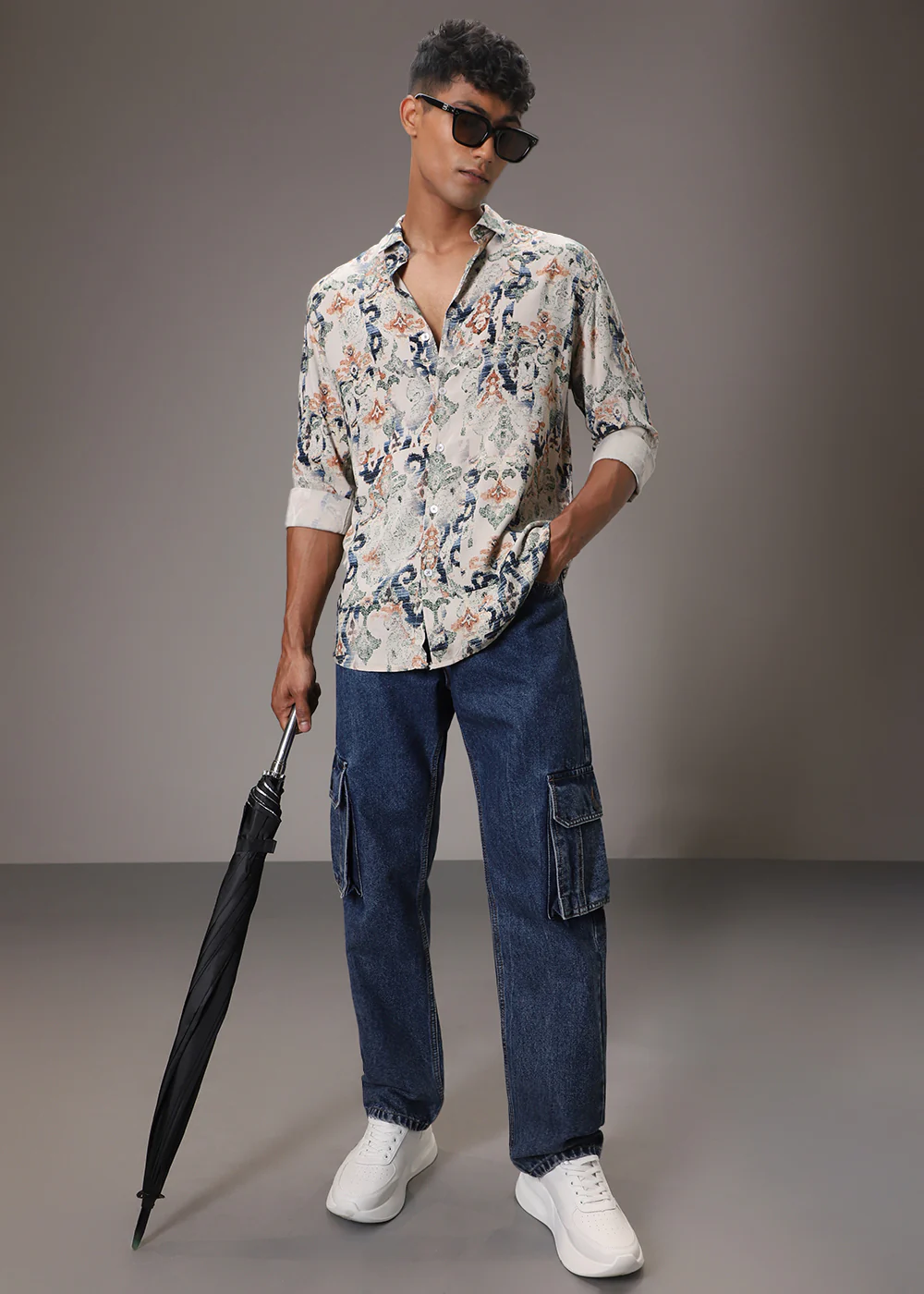 Taupe Beige Feather Shirt - Image 8