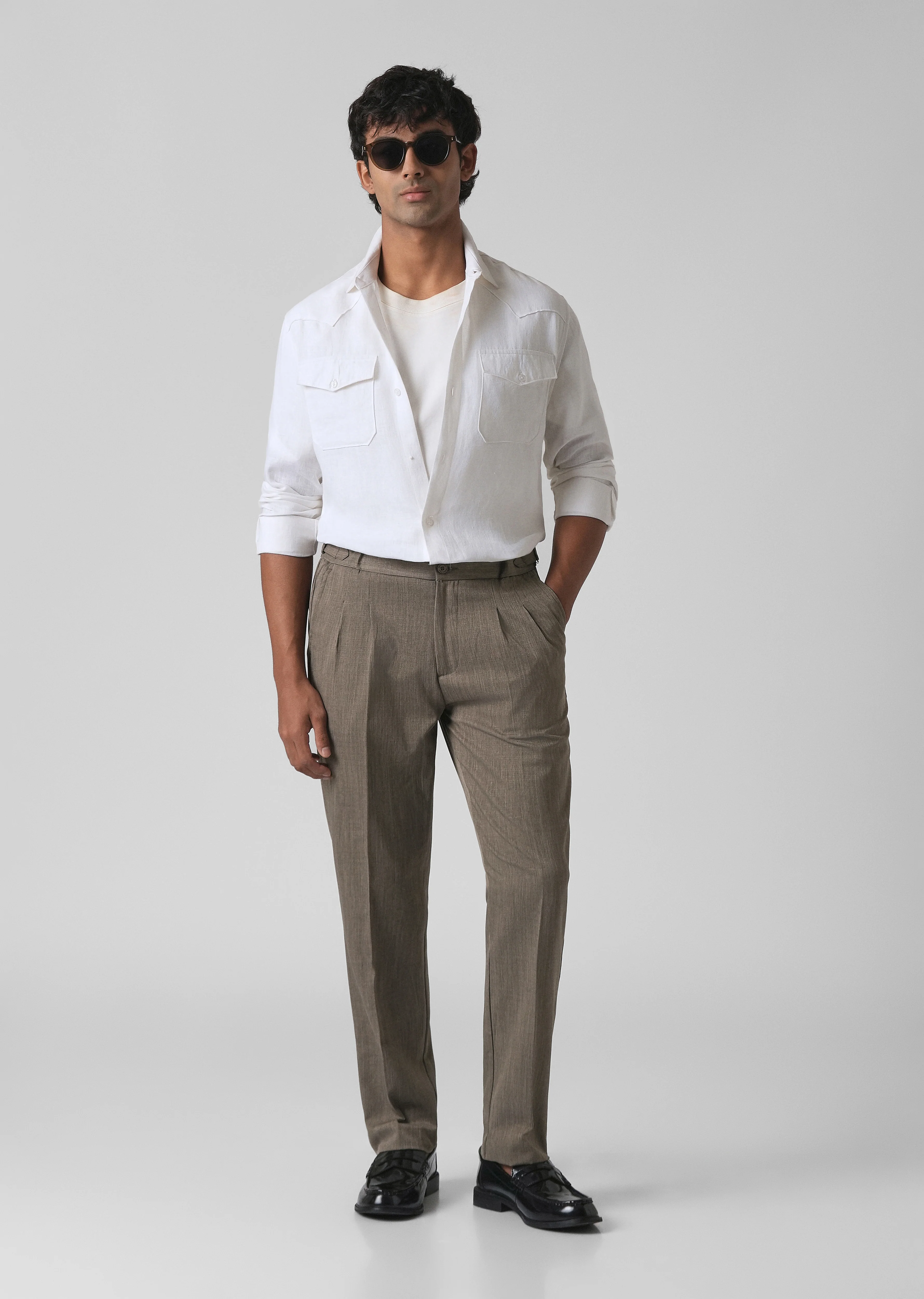 Taupe Pleated Gurkha Pant - Image 6