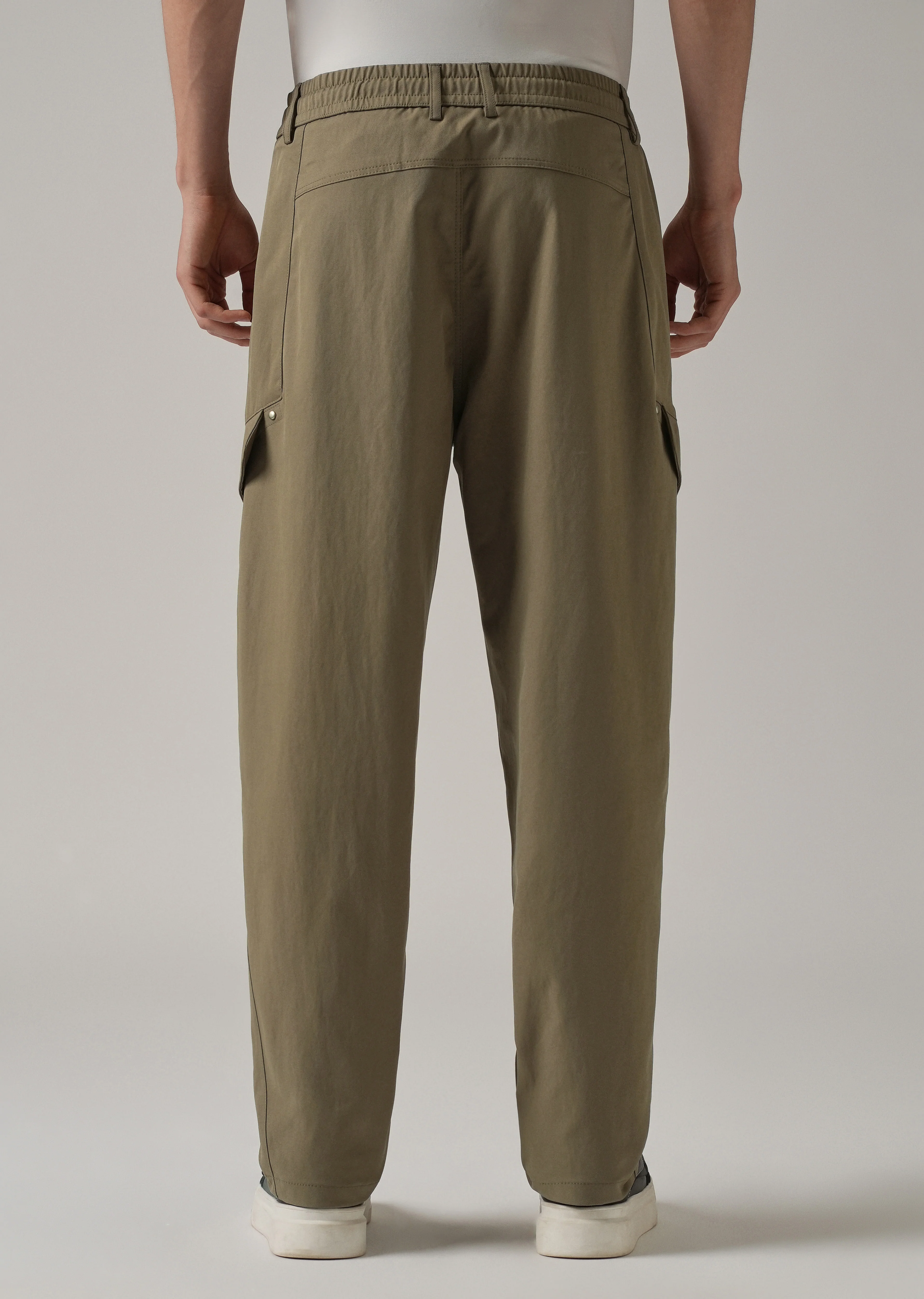 Taupe Stone Wash Cargo Pants - Image 2