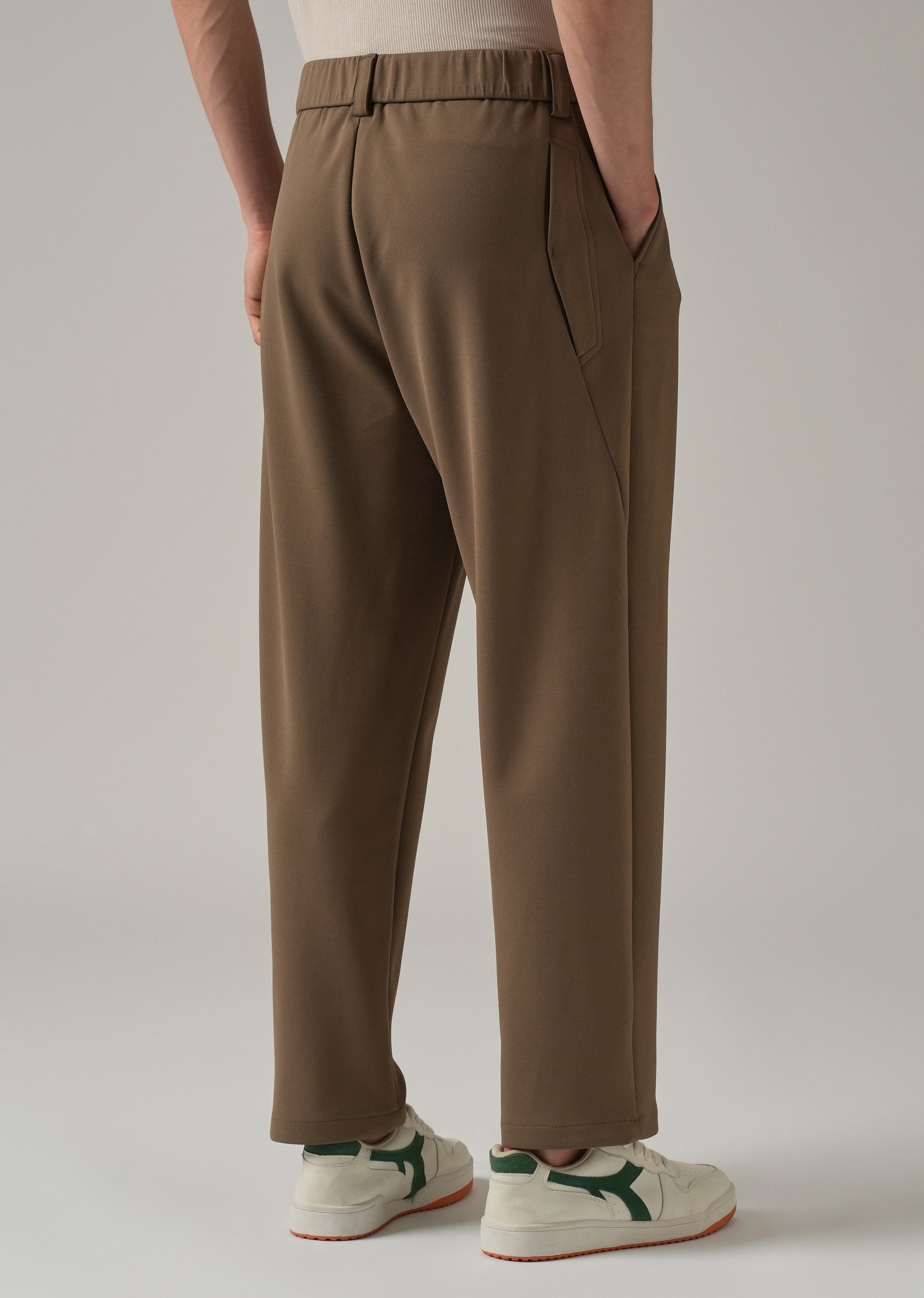 Taupe Stretch Elasticated Pant - Image 2