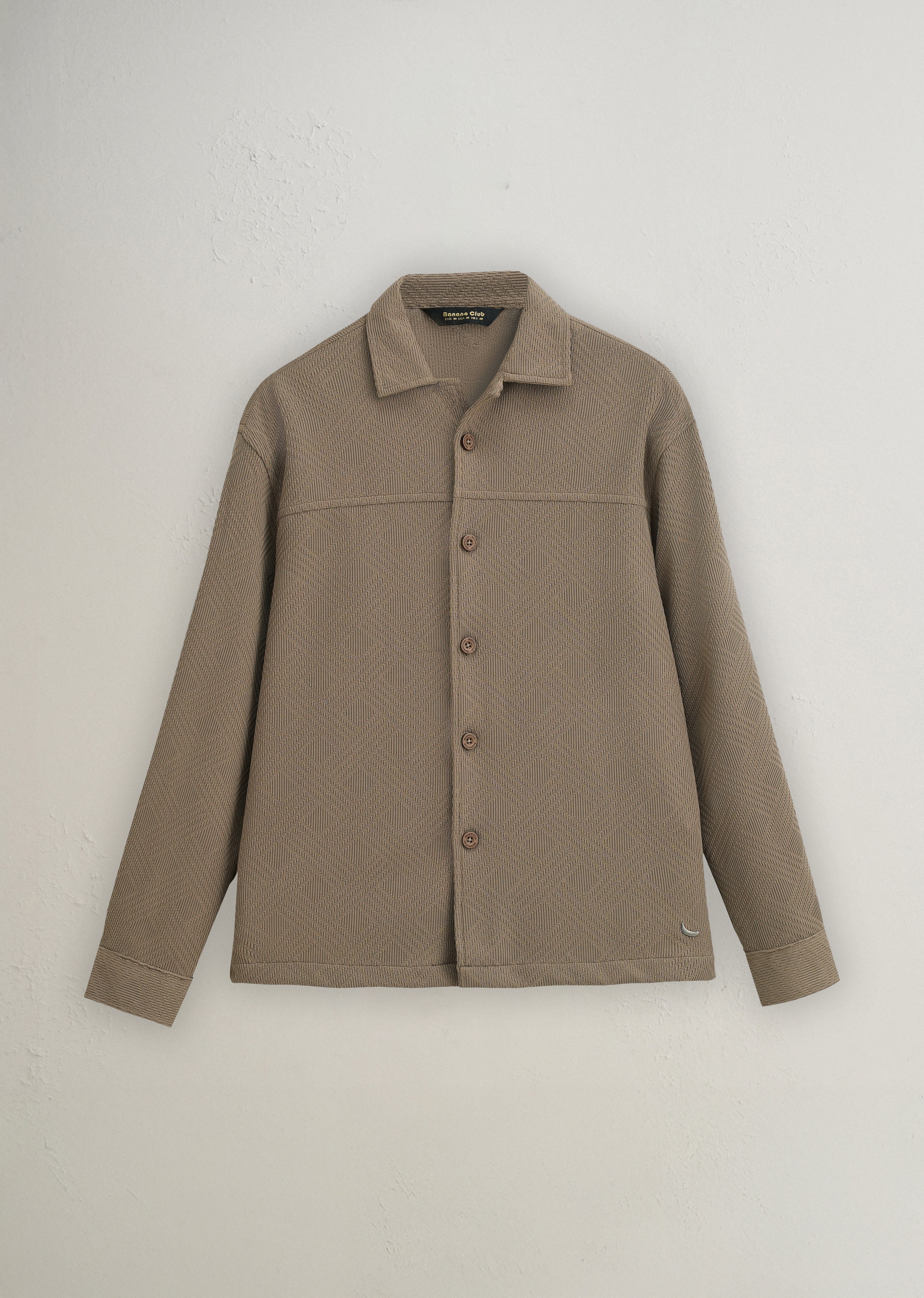 Taupe Textured Knit Shacket - Image 2