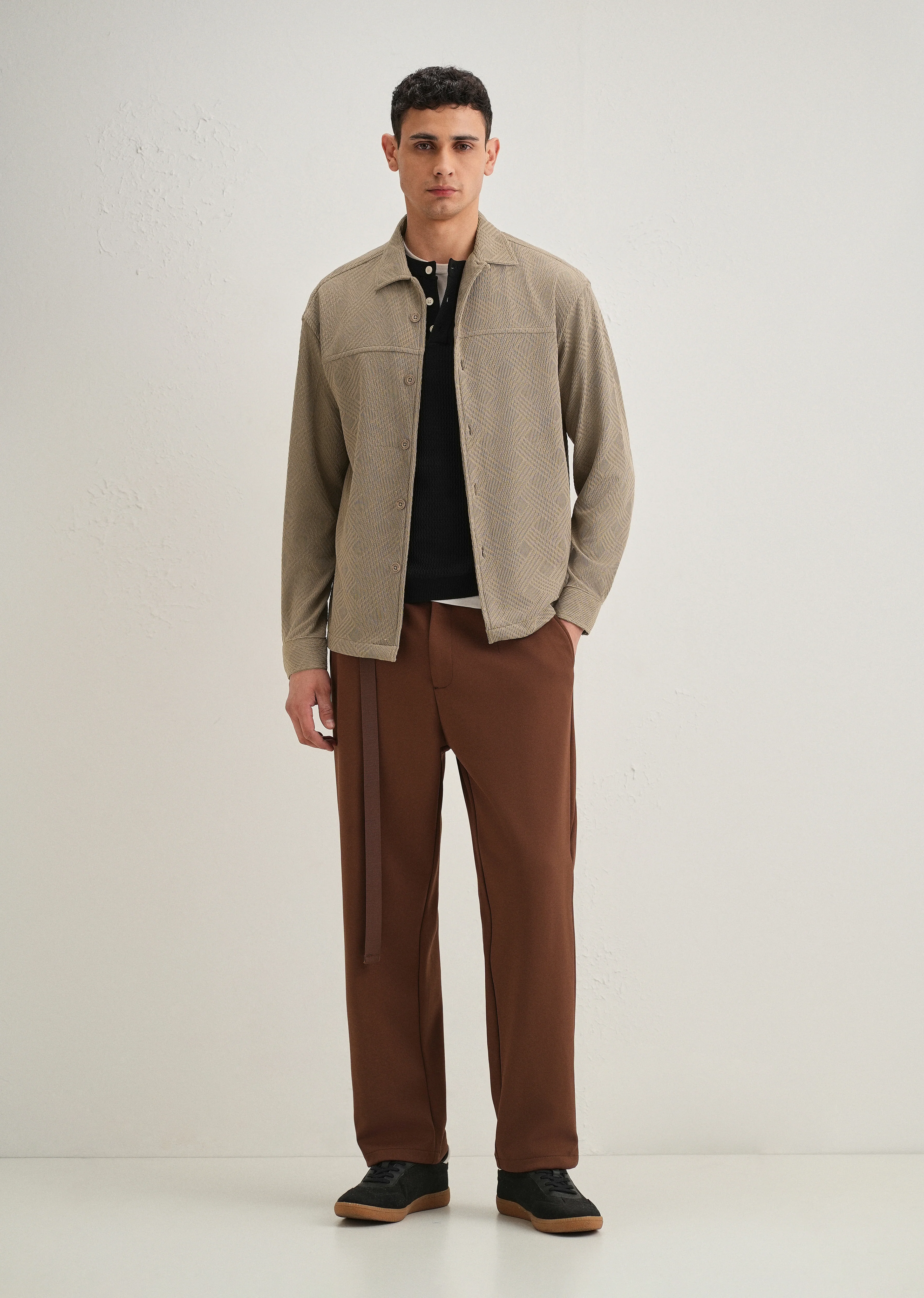 Taupe Textured Knit Shacket - Image 8