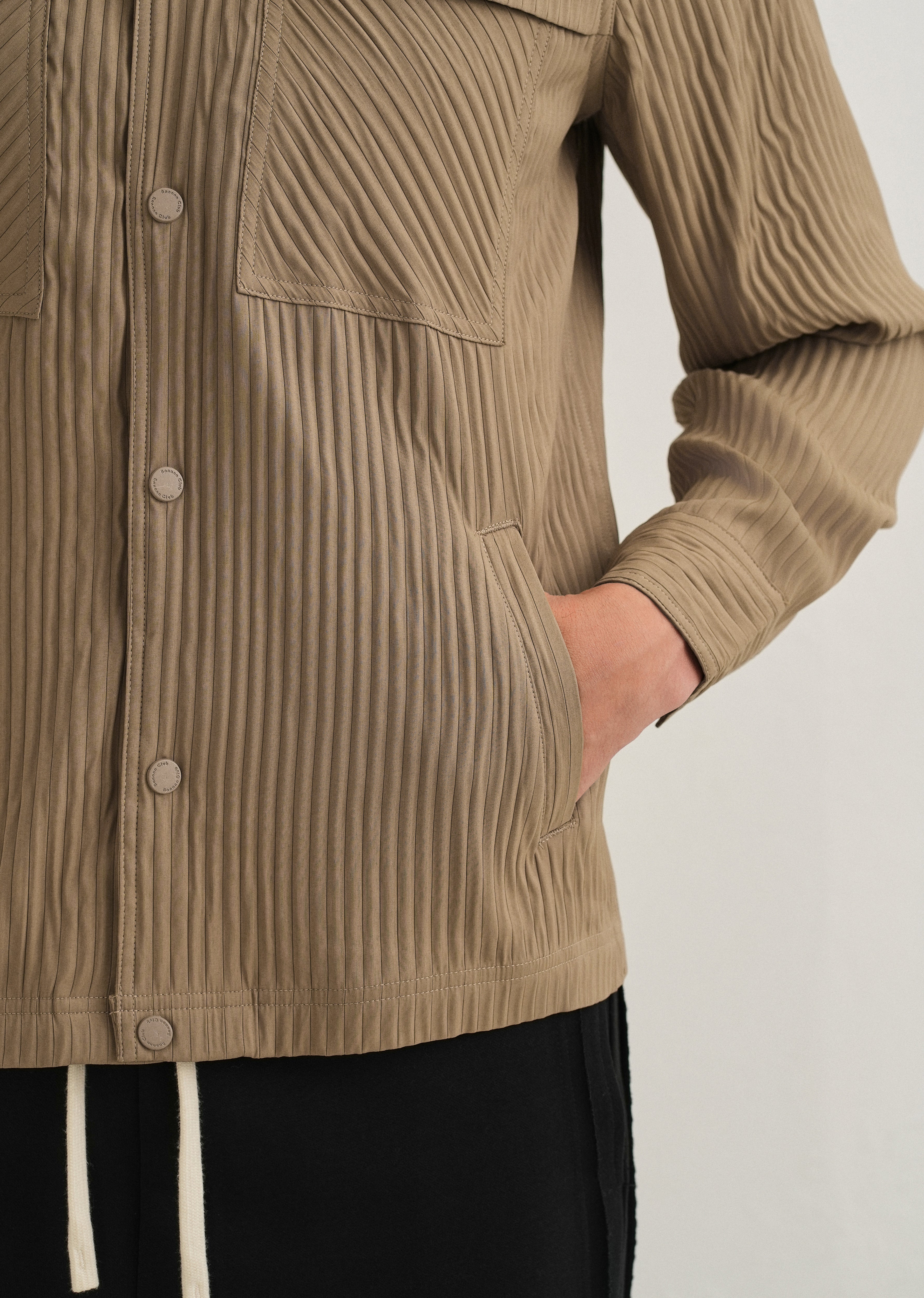 Taupe Textured Utility Shacket - Image 2
