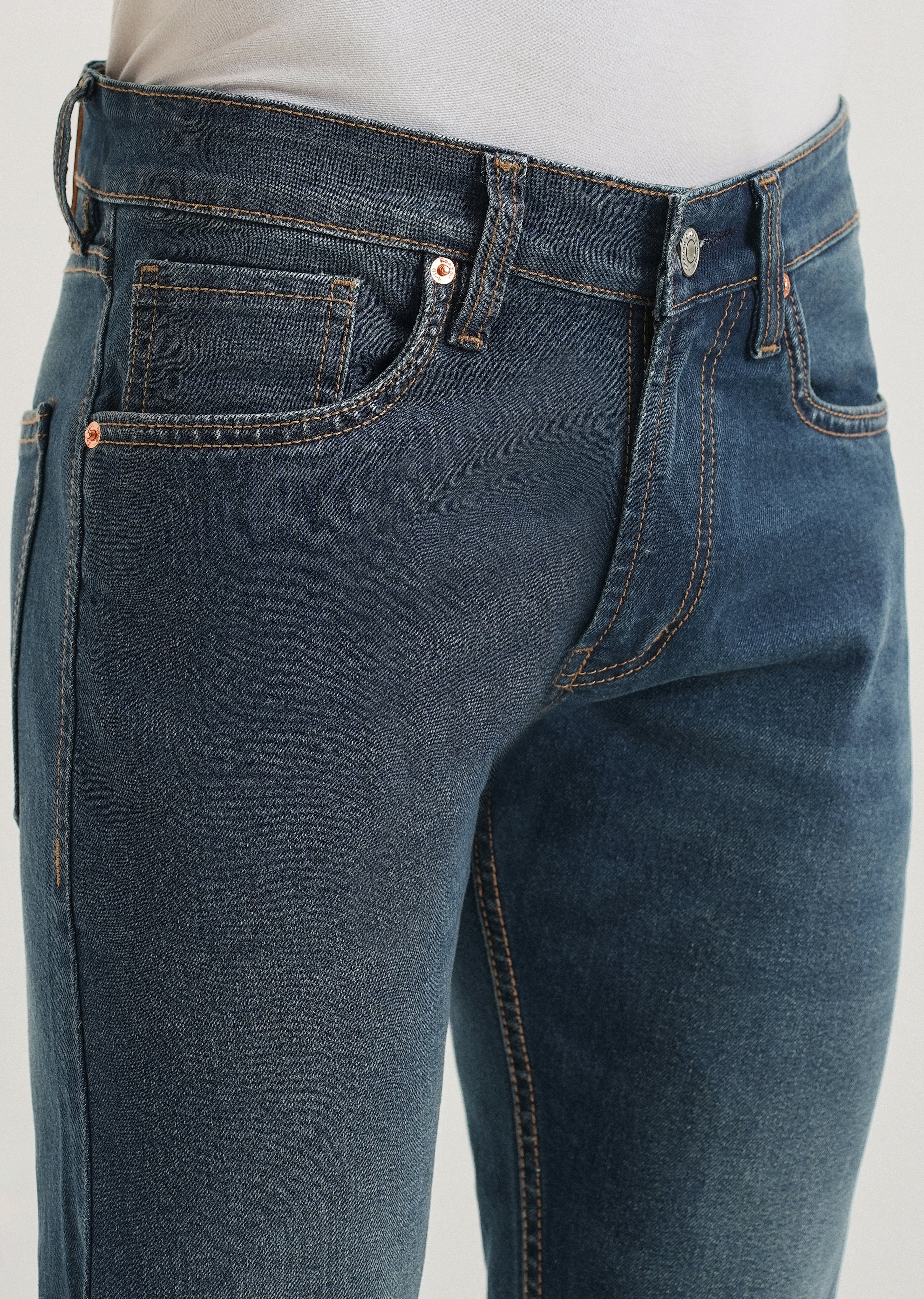 Teal Blue Slim fit Jeans - Image 5