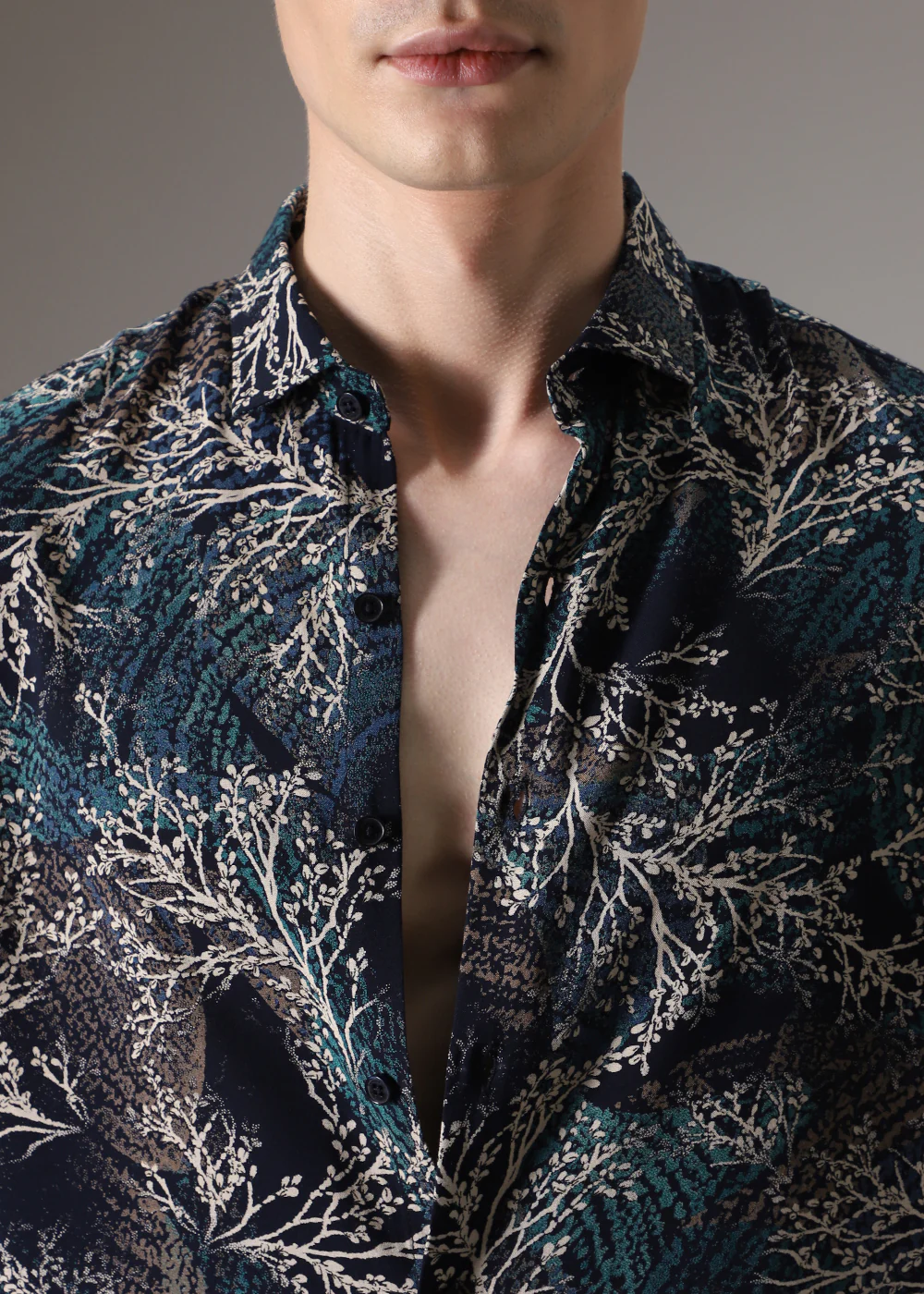 Teal Coral Feather Shirt - Image 2