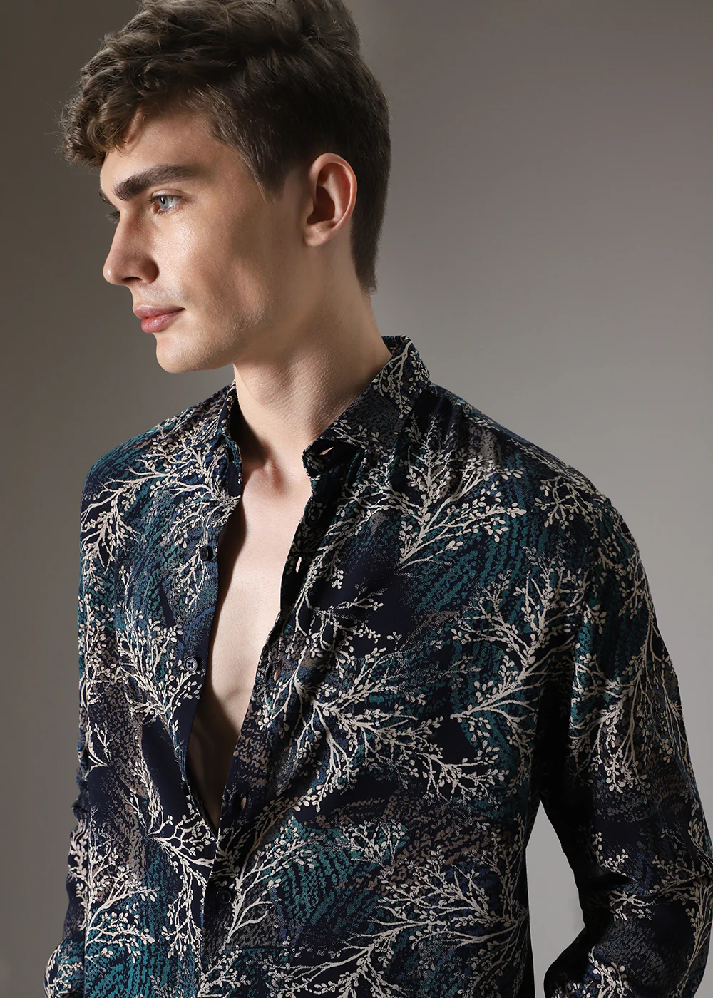 Teal Coral Feather Shirt - Image 4