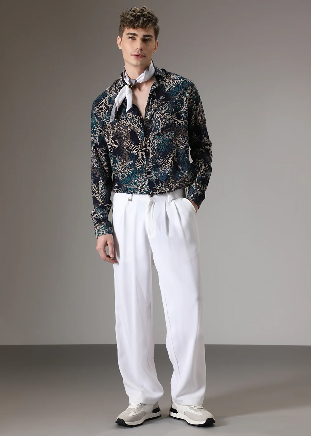 Teal Coral Feather Shirt - Image 7