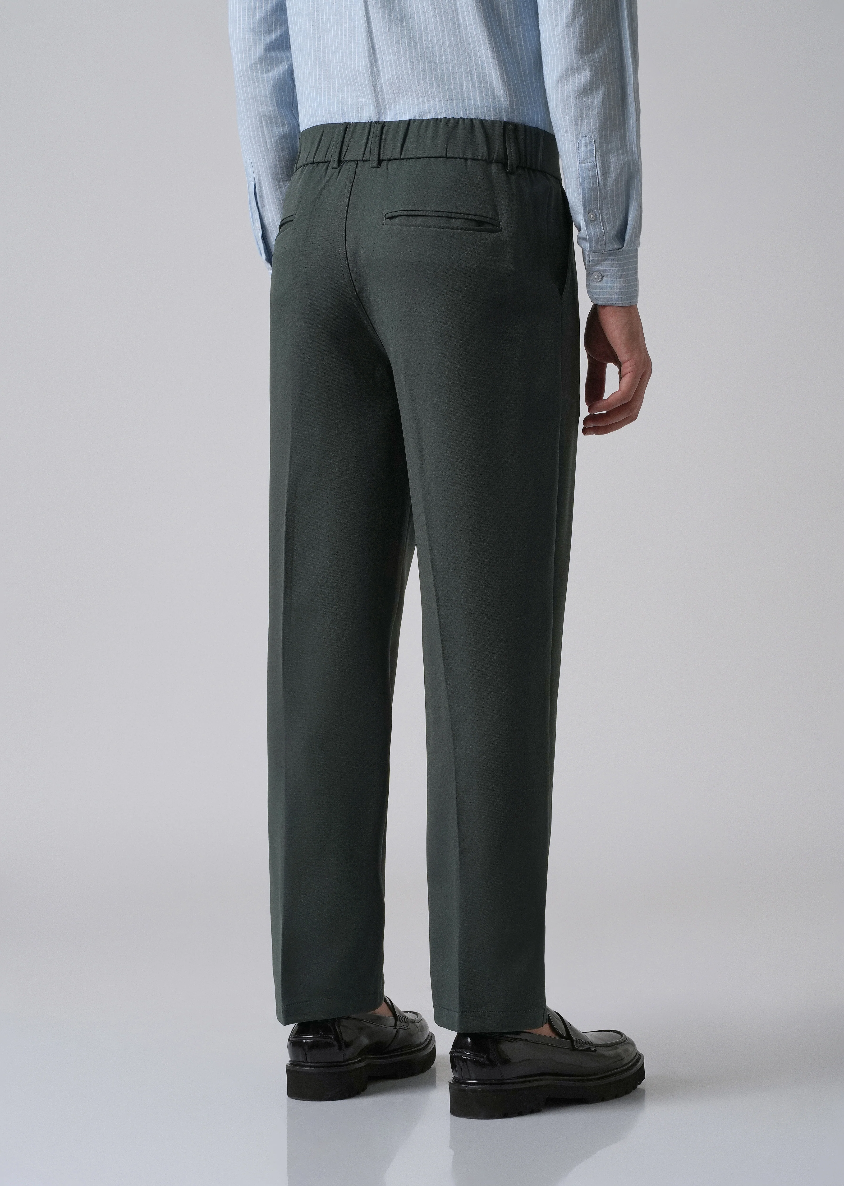 Teal Green Relaxed Fit Trousers - Image 2