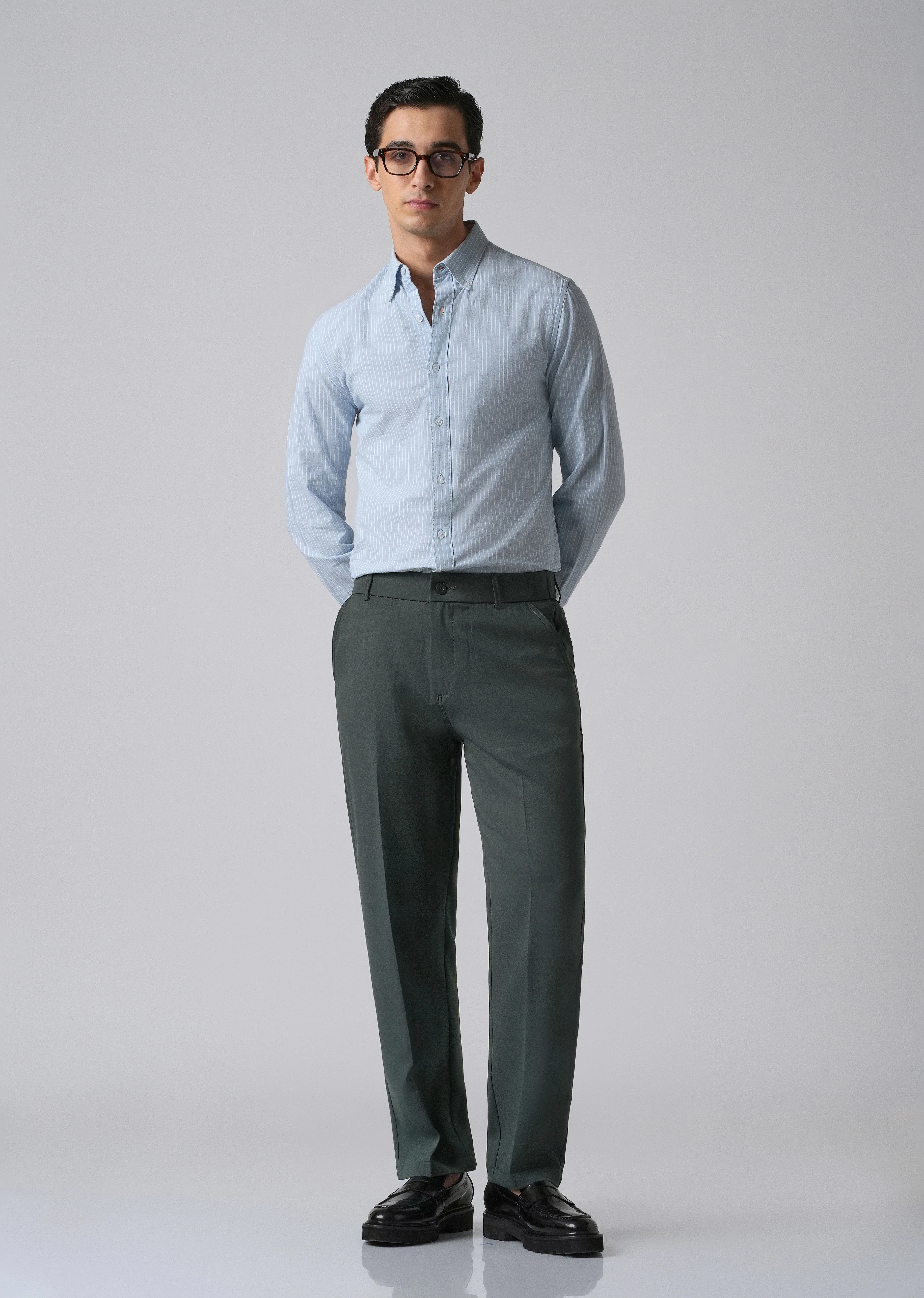 Teal Green Relaxed Fit Trousers - Image 6