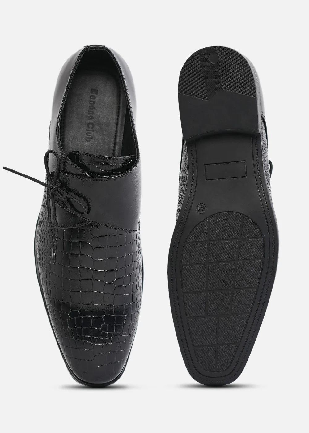 Textured Black Lace-Up Formal Shoes - Image 6