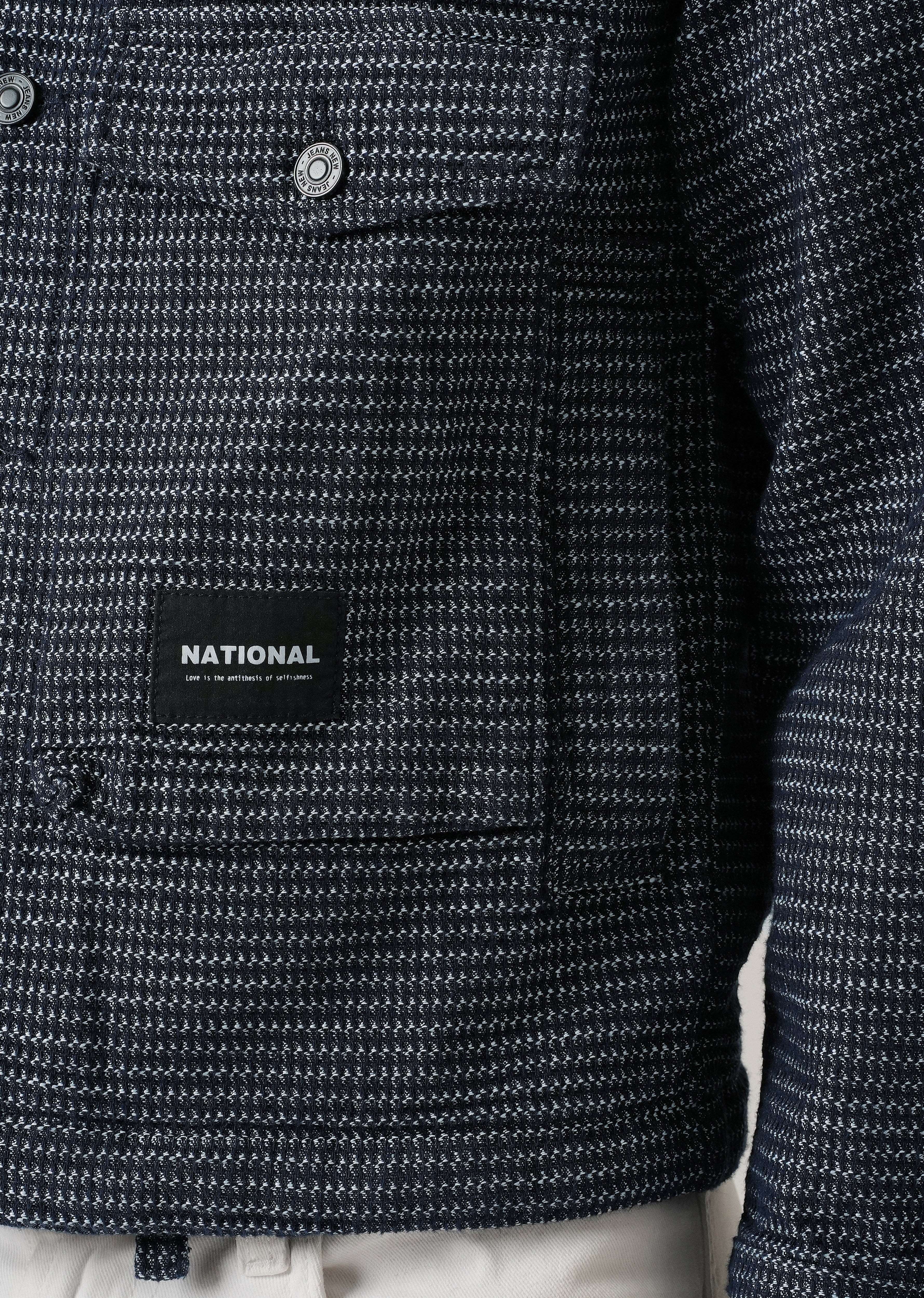 Textured Denim Jacquard Jacket - Image 5
