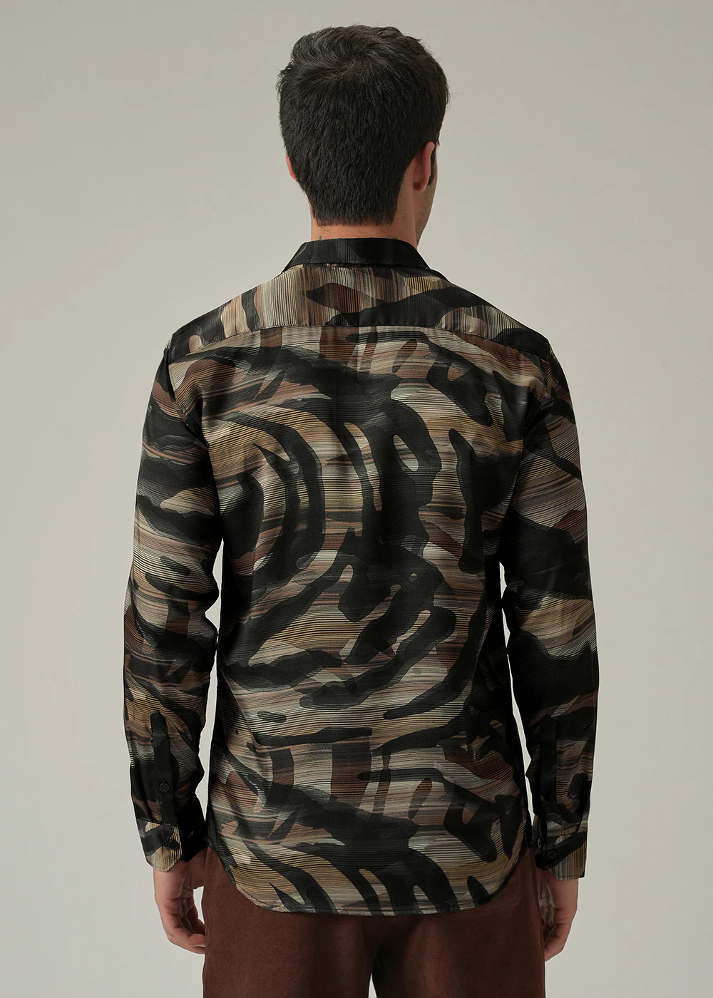 Textured Stripe Print Shirt - Image 2