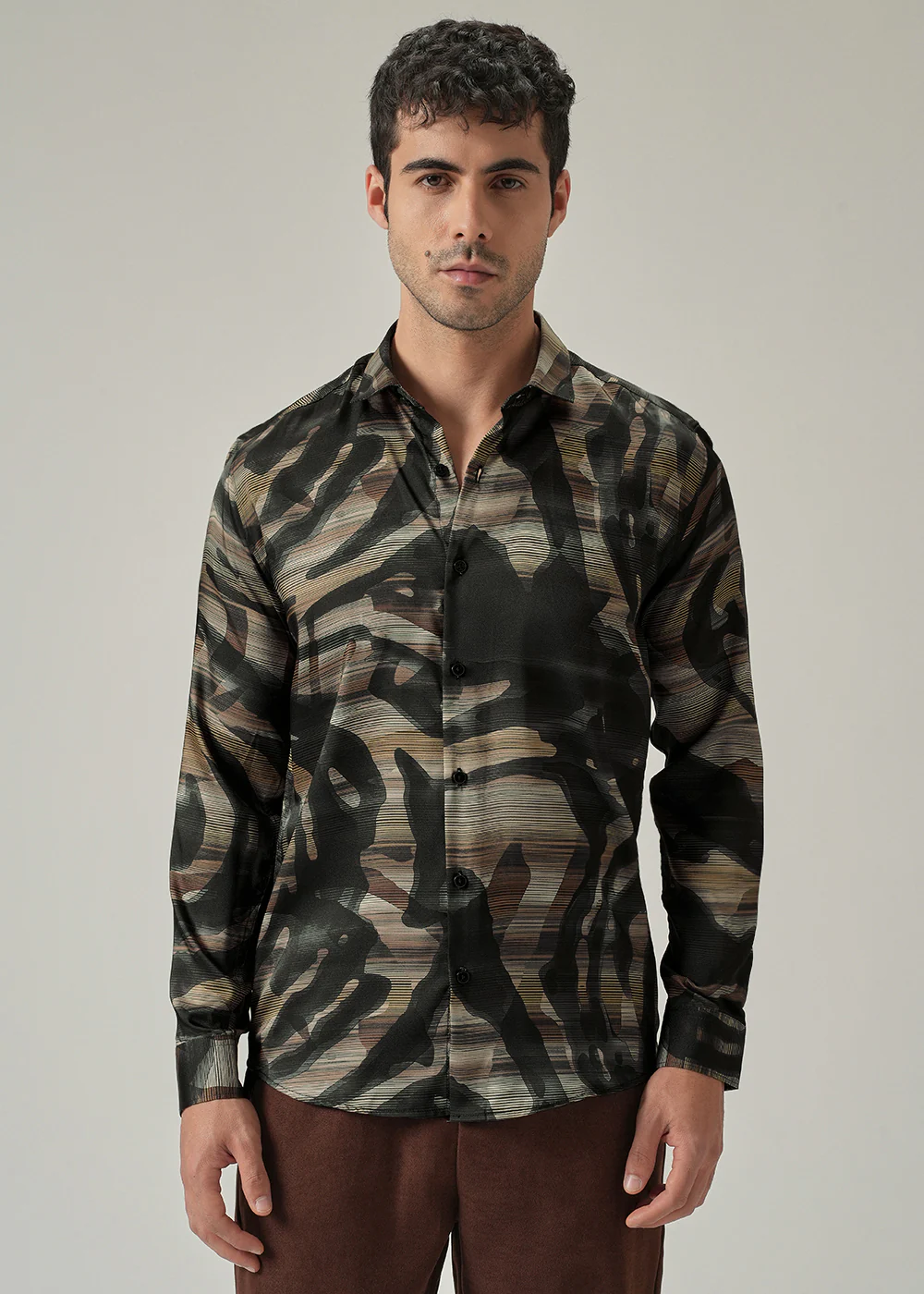 Textured Stripe Print Shirt - Image 3