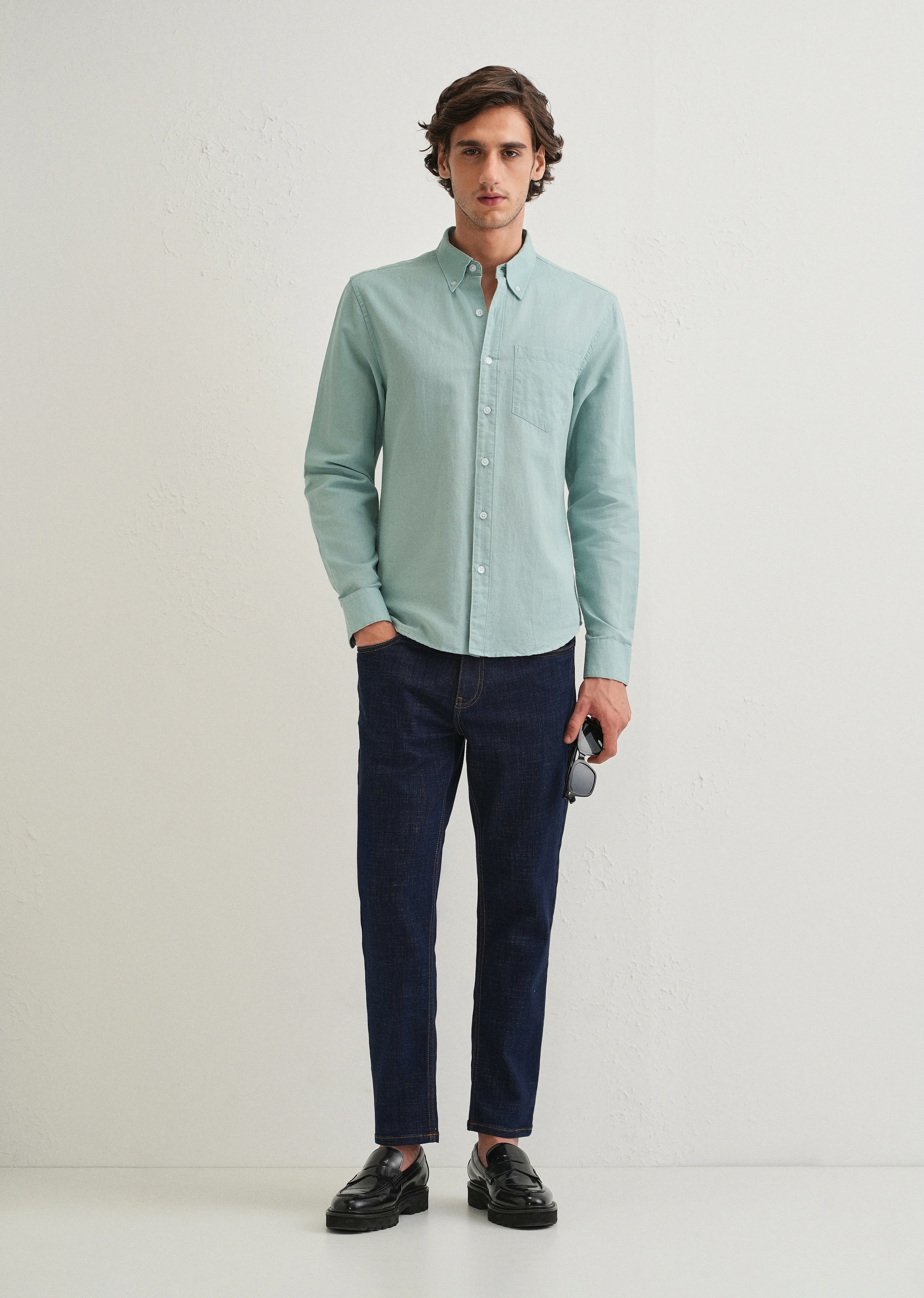 Tiffany Blue Cotton Linen Shirt - Image 7