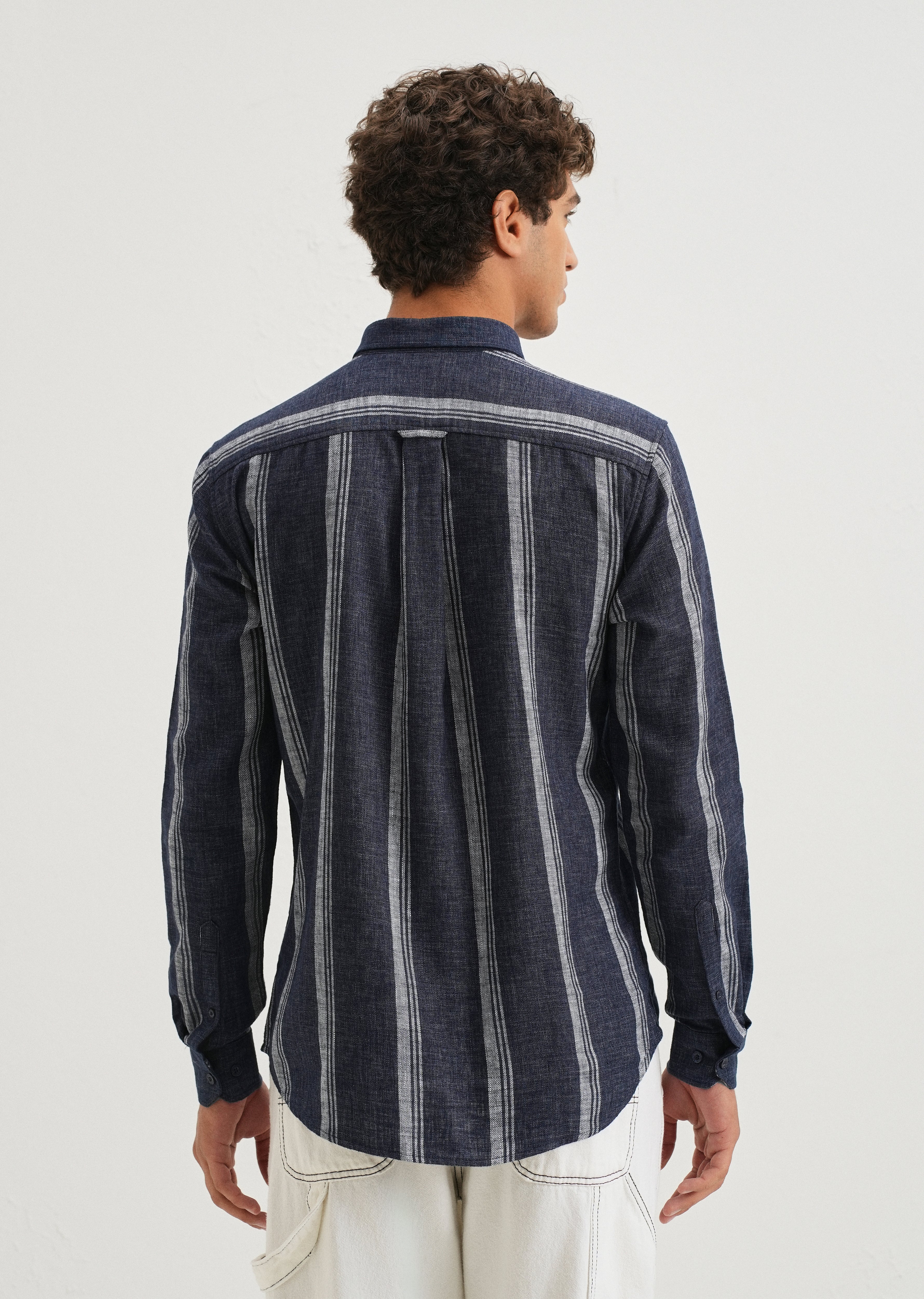 Melange Triadic Blue Stripe Shirt - Image 2