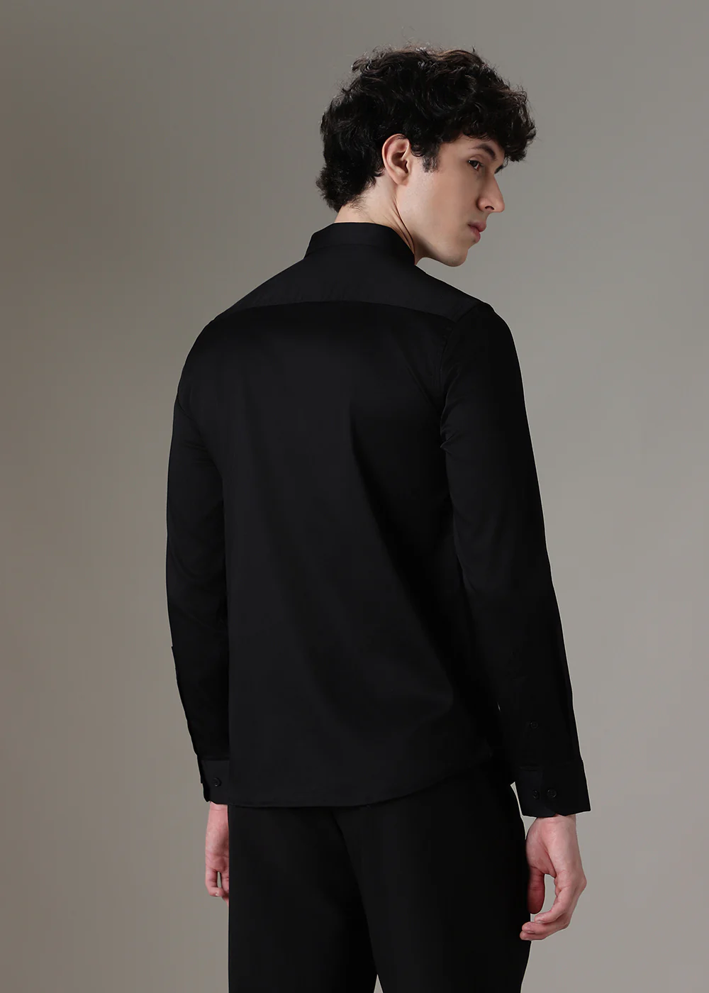 Triangle Grid Black Designer Shirt - Image 4