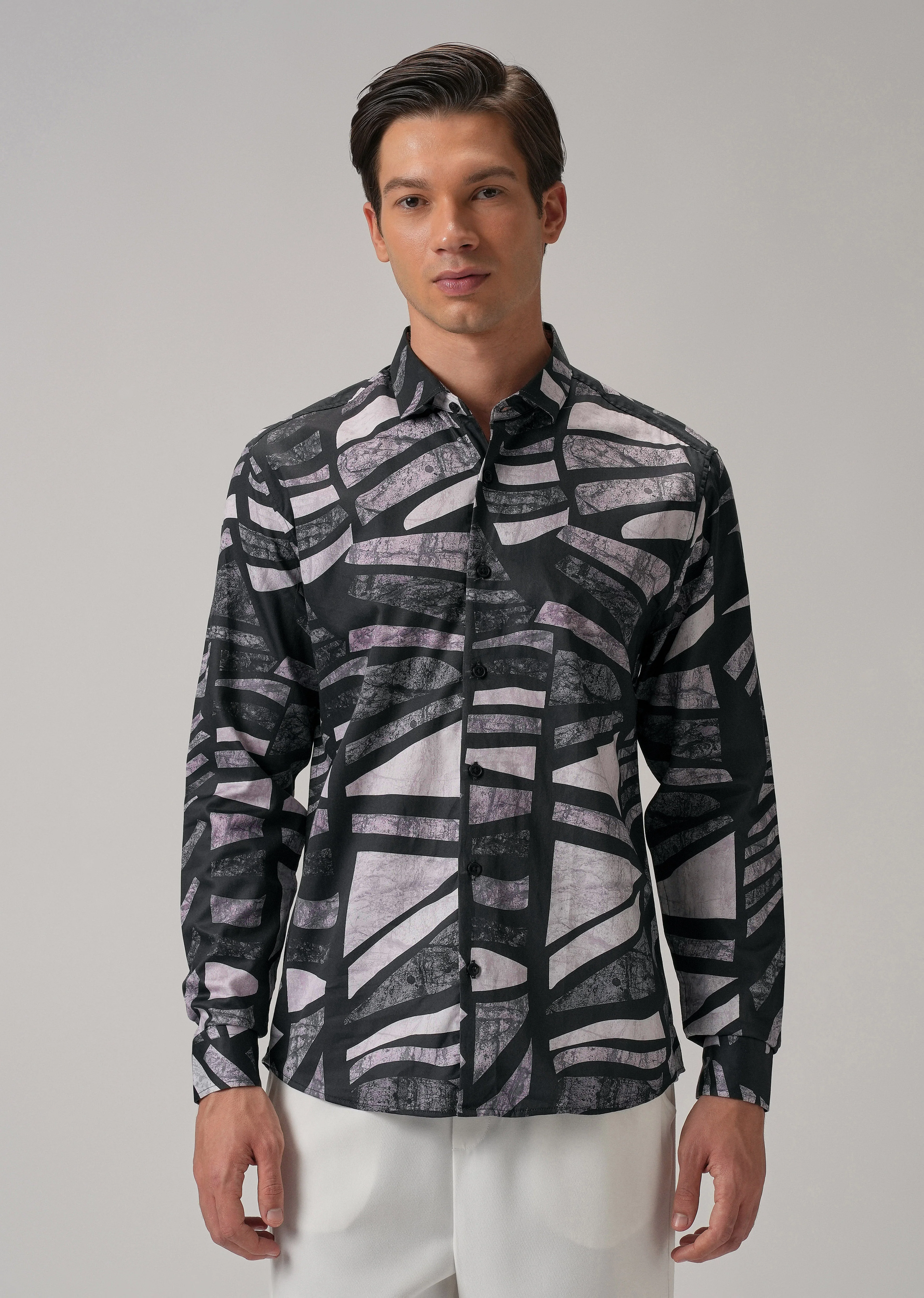 Turbulent Black Printed Shirt - Image 3