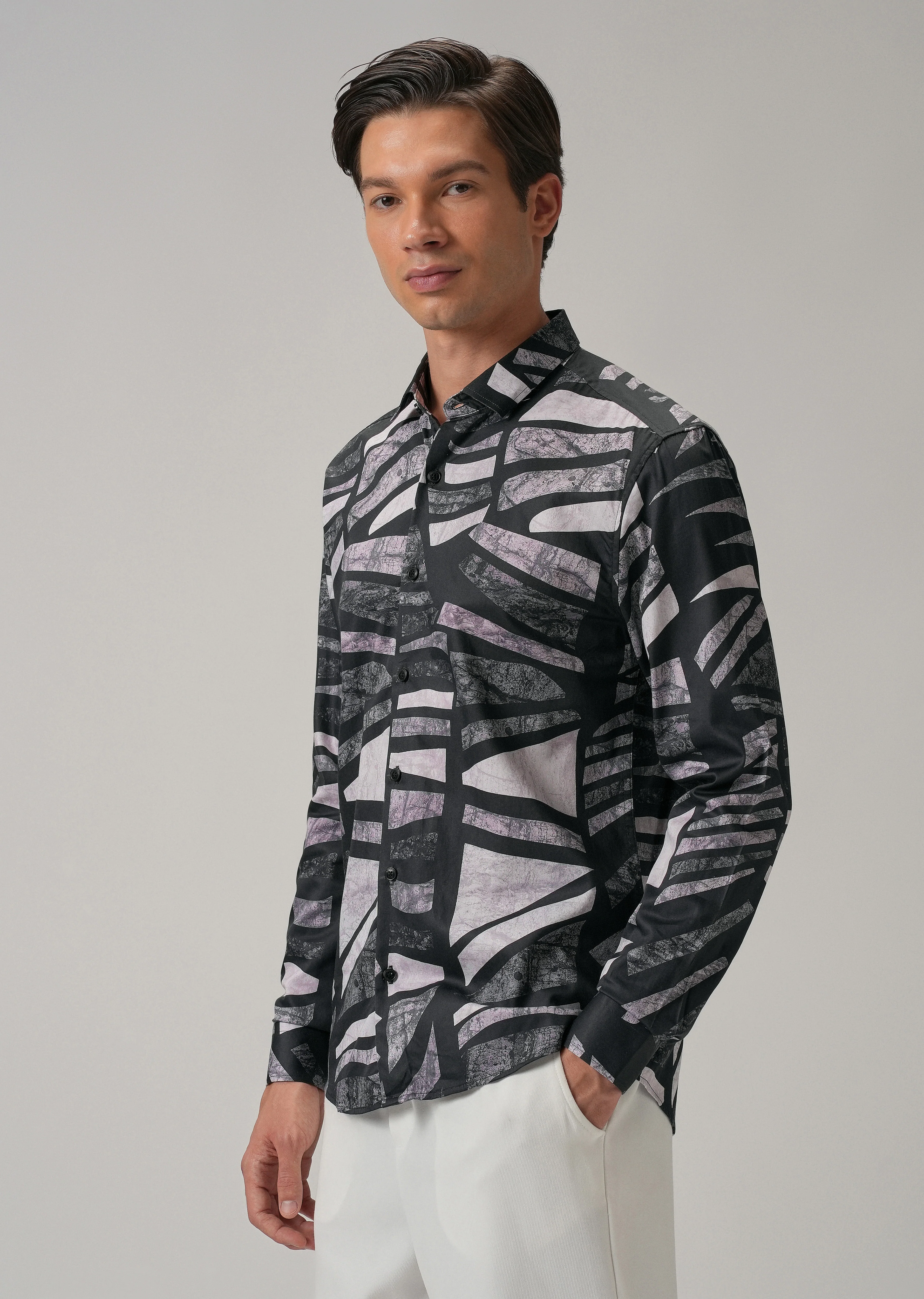 Turbulent Black Printed Shirt - Image 4