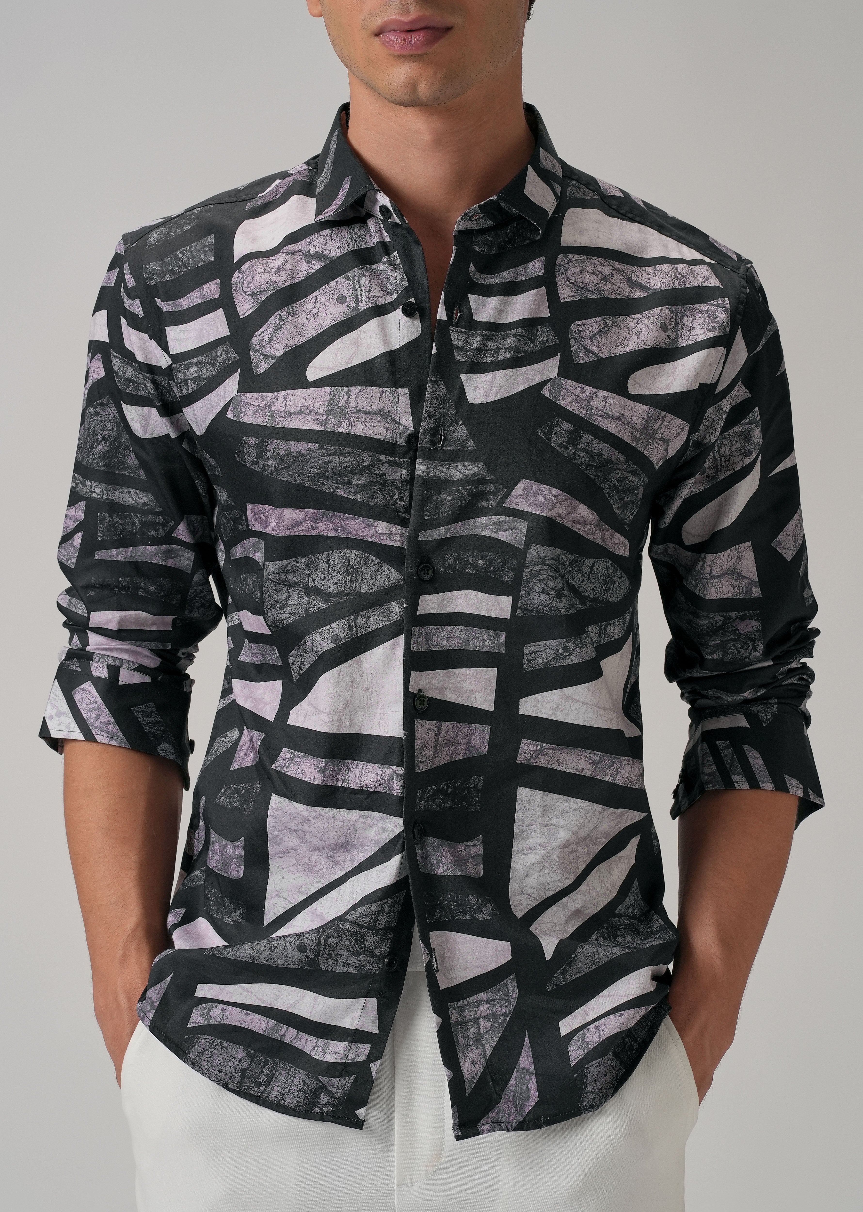 Turbulent Black Printed Shirt - Image 7