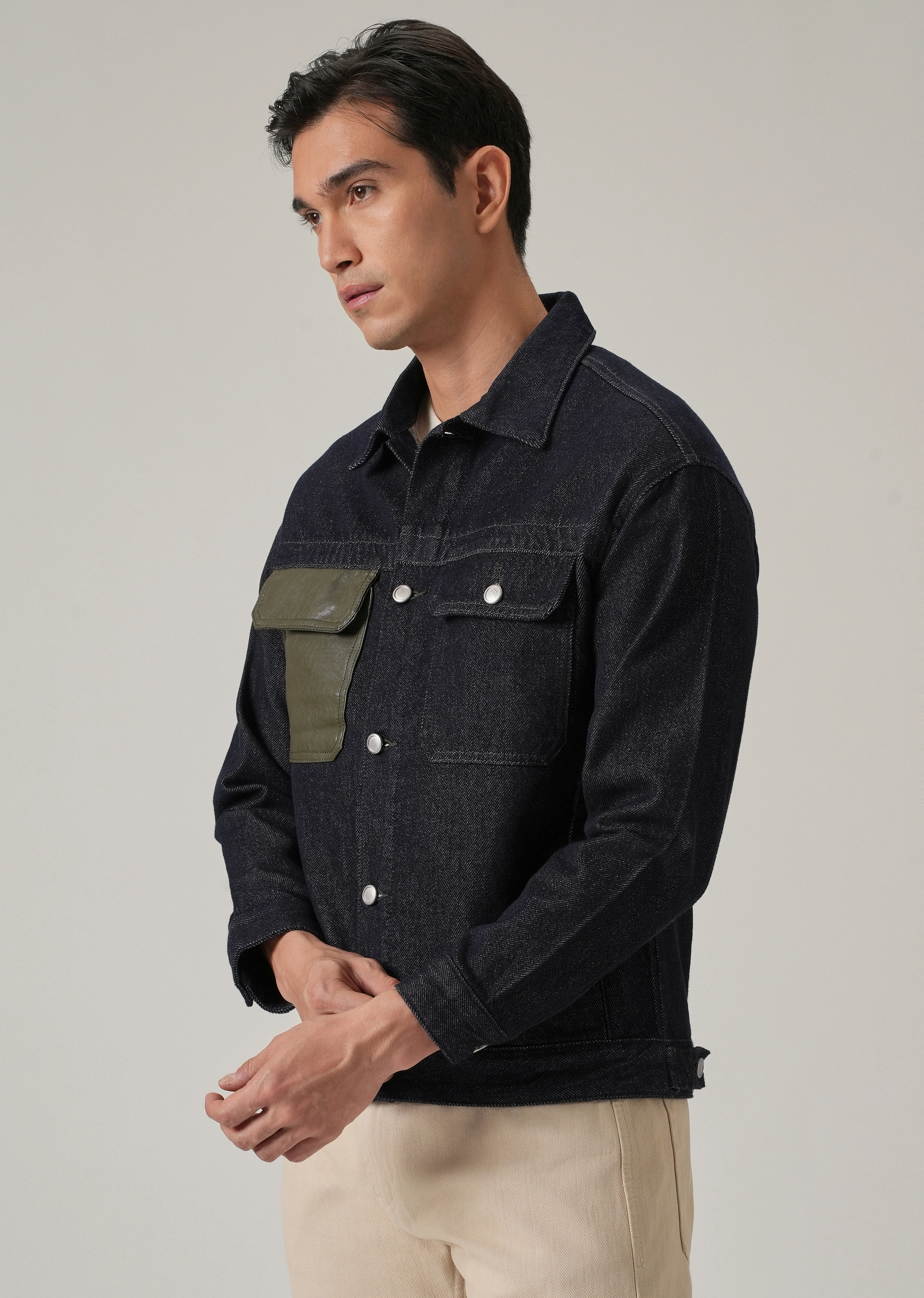 Utility Pocket Denim Jacket - Image 4