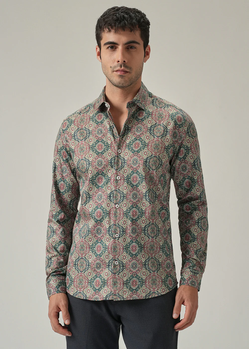 Vintage Pattern Print Shirt - Image 3