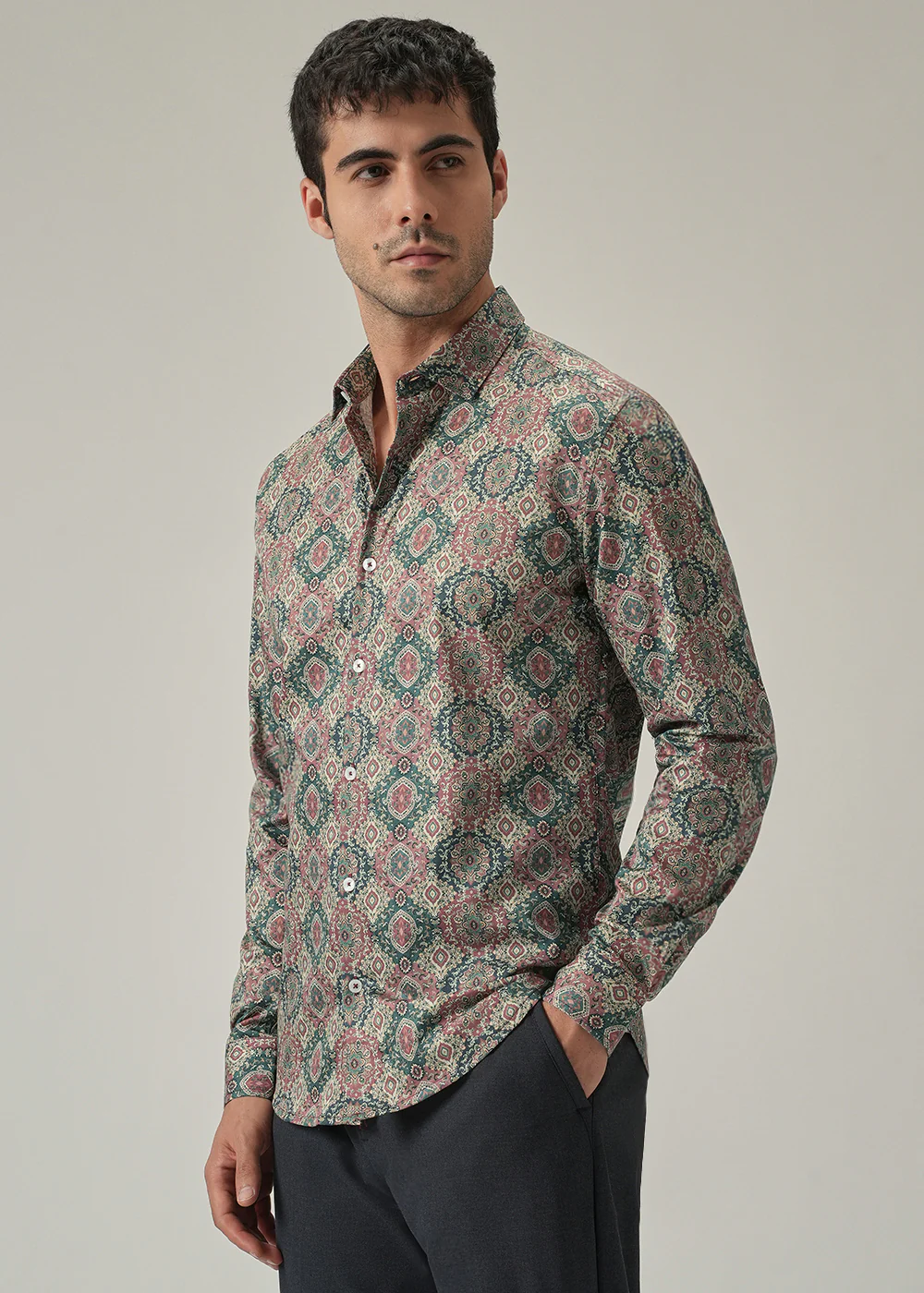 Vintage Pattern Print Shirt - Image 4