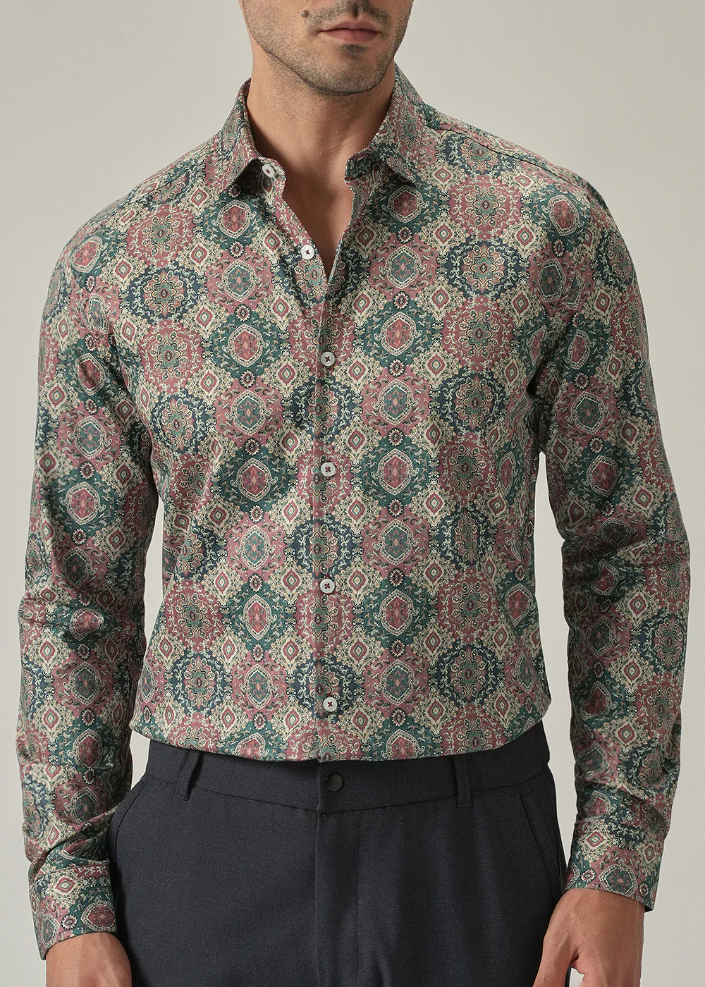 Vintage Pattern Print Shirt - Image 7