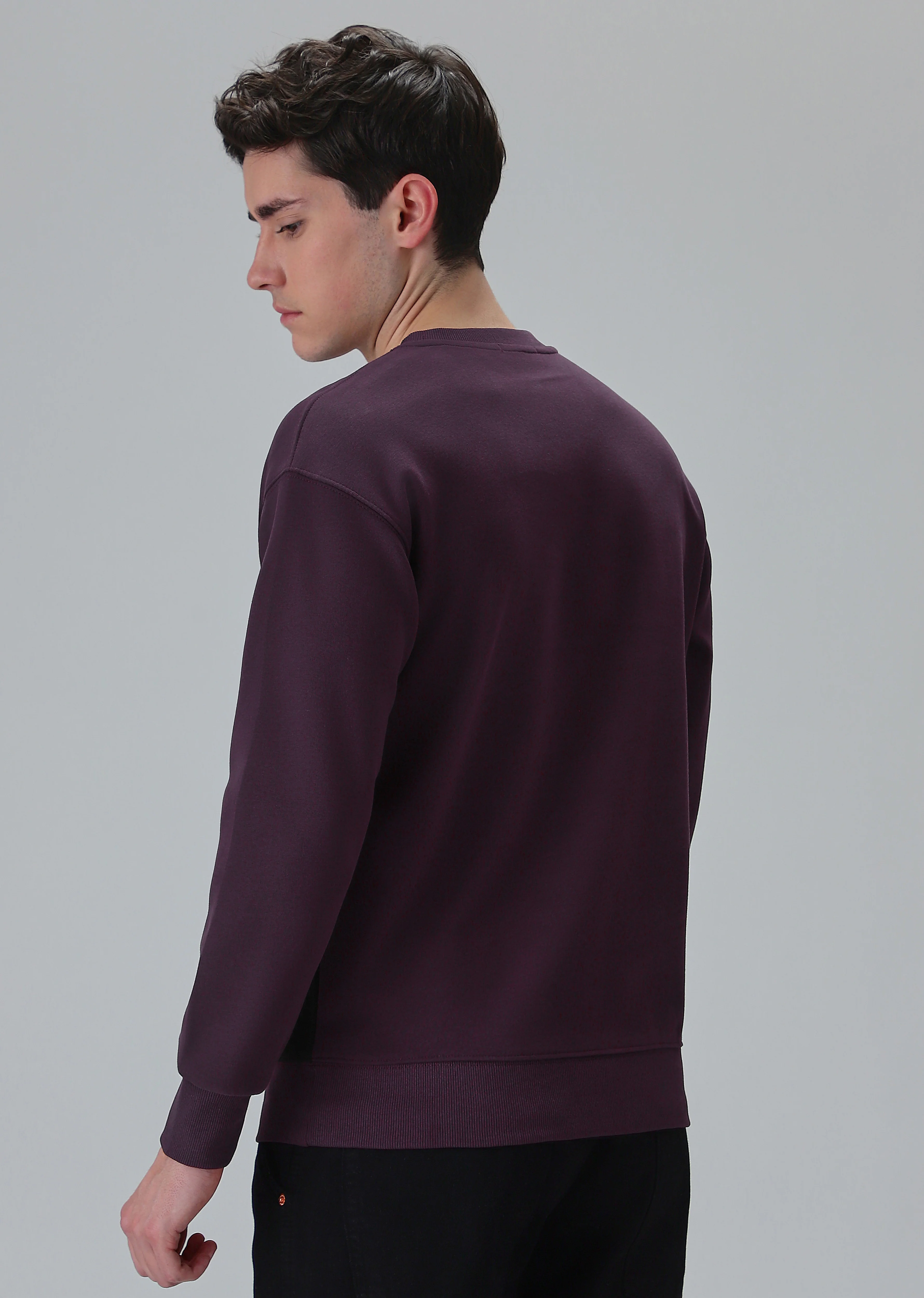 Violet Black Colorblock Sweatshirt - Image 2
