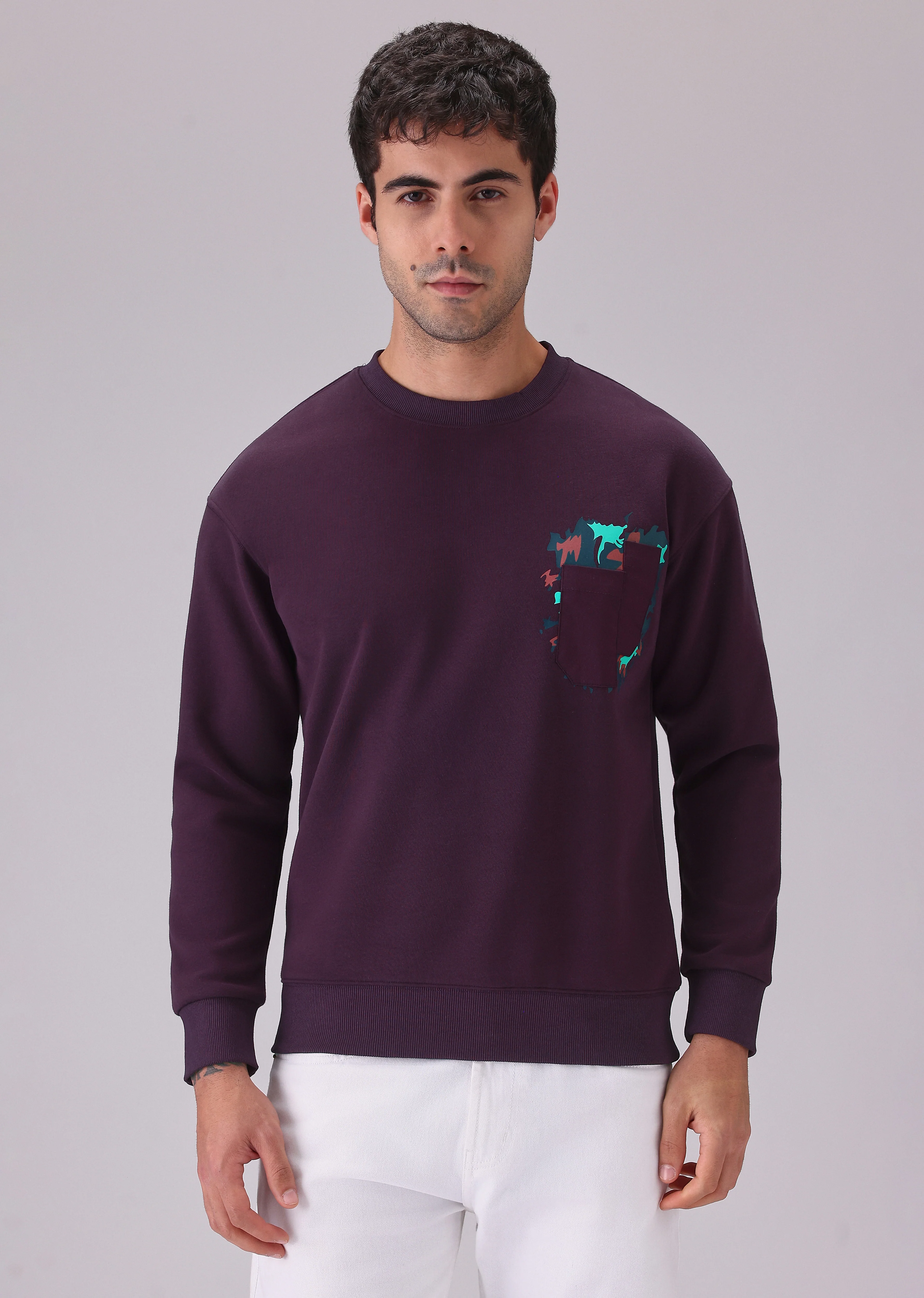 Violet Graphic Pocket Sweatshirt - Image 3
