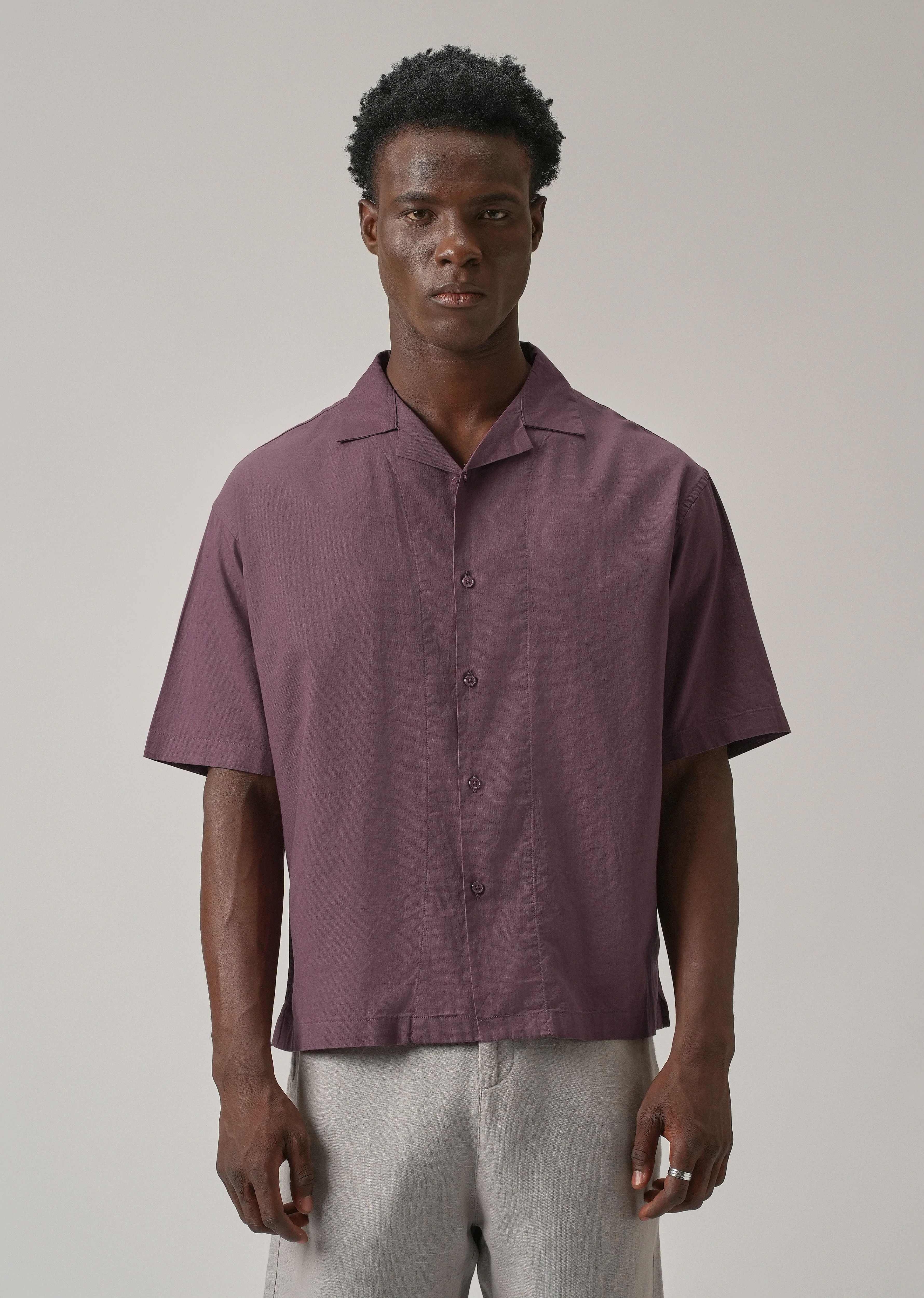 Violet Cotton/Linen Shirt - Image 3