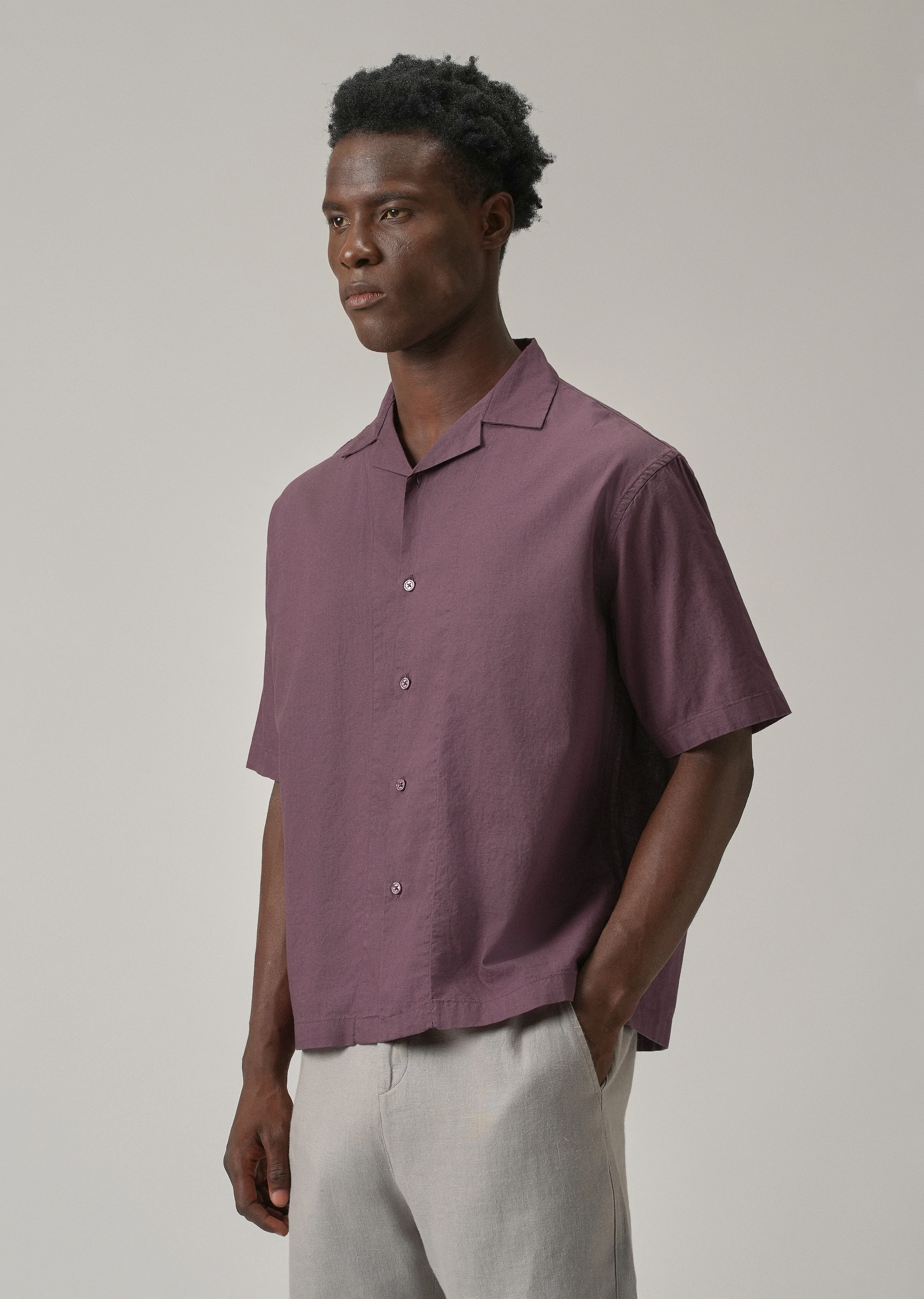 Violet Cotton/Linen Shirt - Image 4