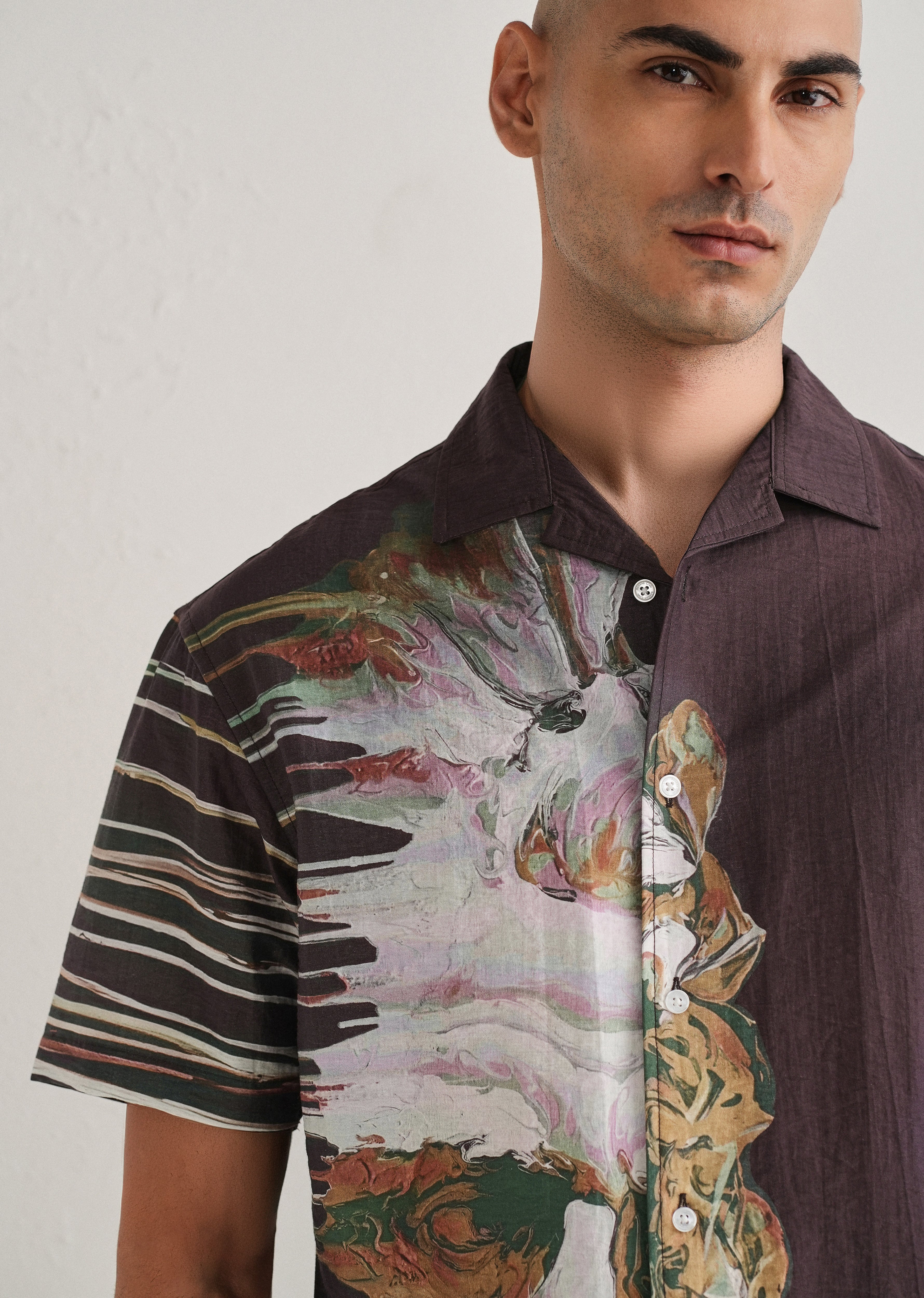 Violet Placement Print Shirt - Image 5