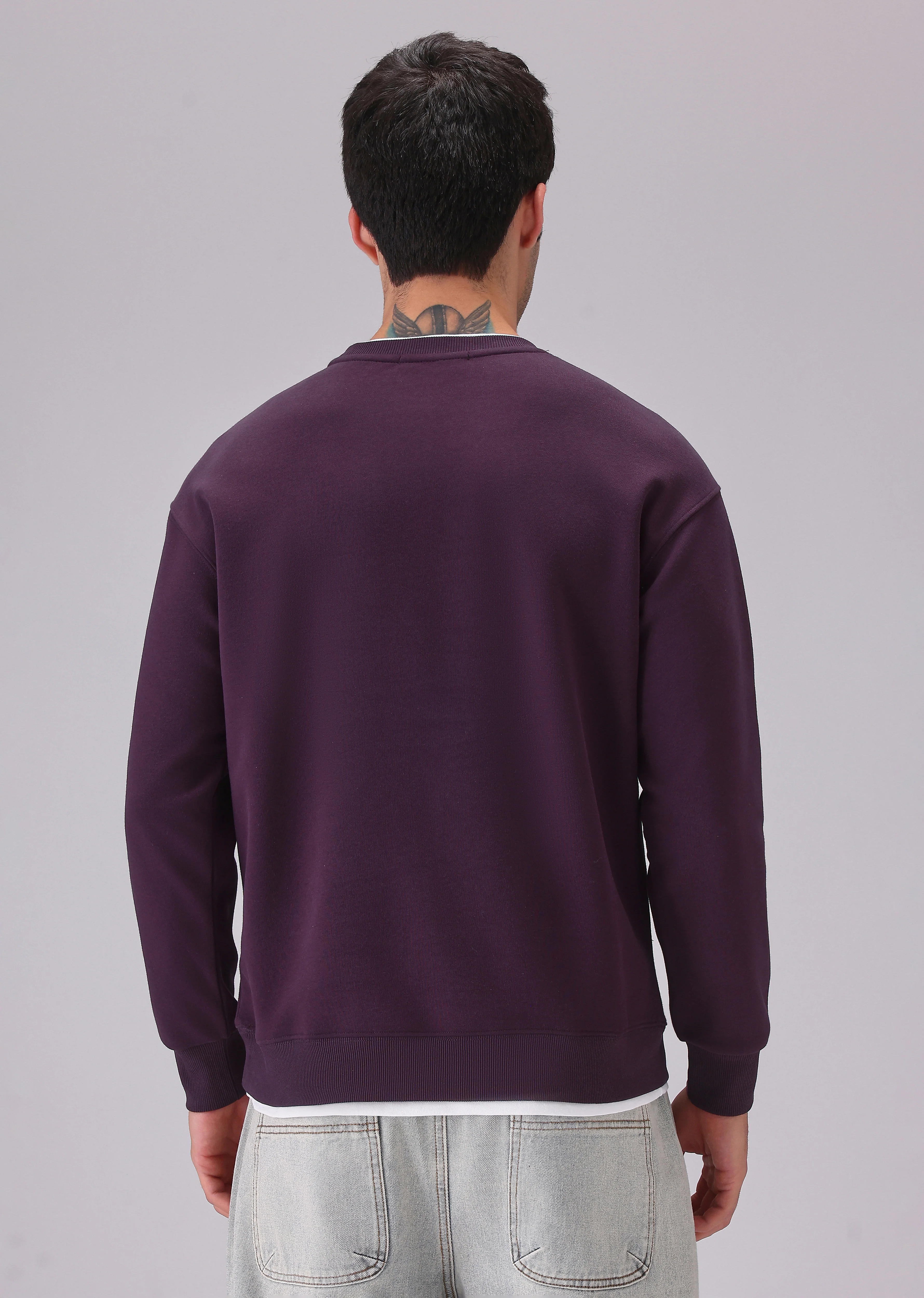 Violet White Contrast Sweatshirt - Image 3