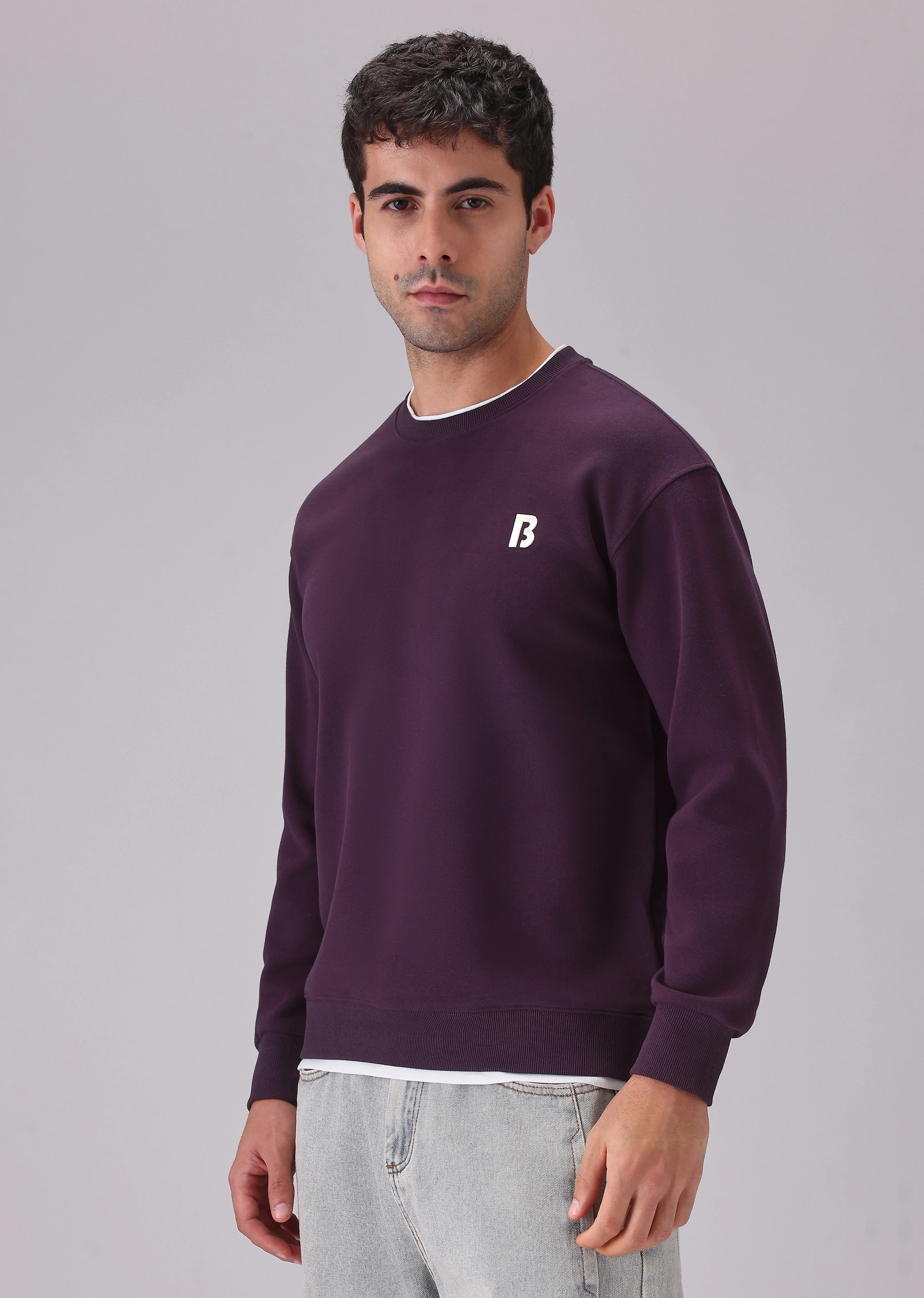 Violet White Contrast Sweatshirt - Image 5